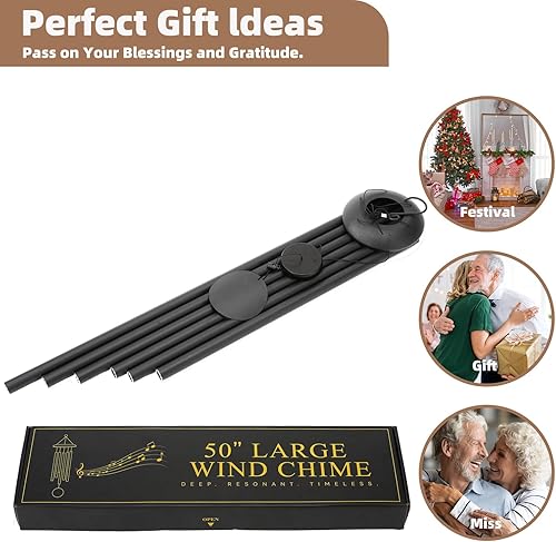 Vista 53 de Campanillas de viento para exteriores, tono profundo, grandes tonos melódicos relajantes, campanillas de viento para exteriores, campanillas