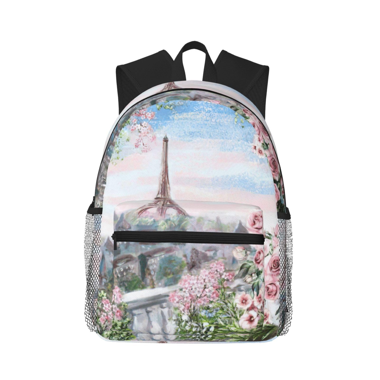 Sac à dos imperméable et décontracté avec imprimé Tour Eiffel de Paris - 8