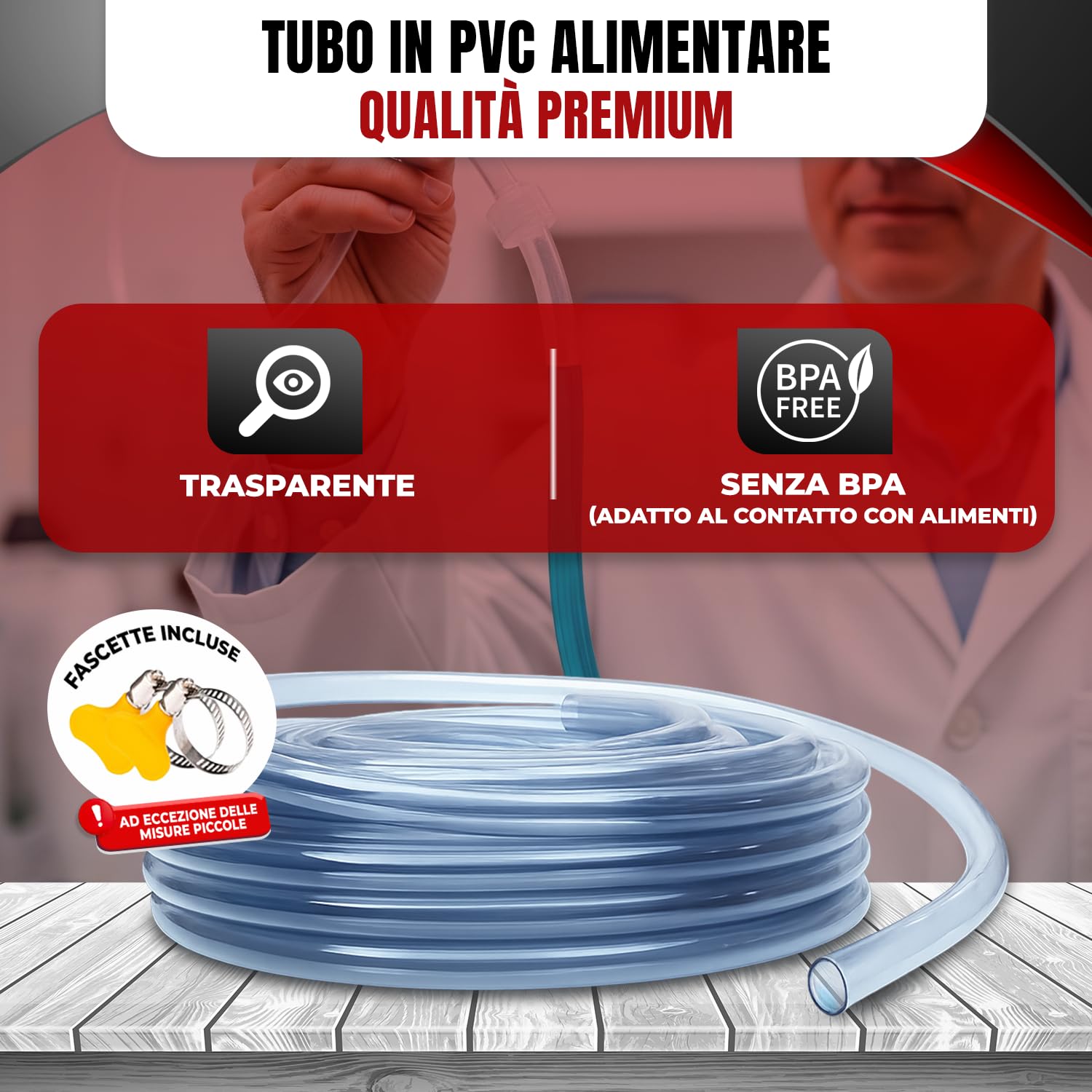 Qrity Tubo In PVC, Tubo Universale Trasparente Di 2 Metri, Tubo Di - Foto 5