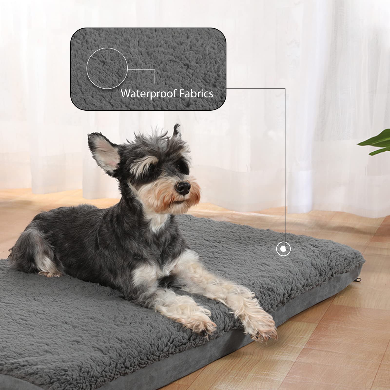 PETCUTE Panier Chien Orthopedique,Coussin Chien Lavable,Panier pour Chien Grande Taille,Tapis pour Chien Grande Taille Anti-dérapant et Ultra Doux,Matelas pour Chien avec Housse Lavable Amovible