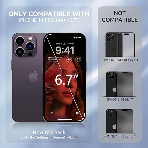 Miniatura 3 de CloudValley Funda magnética para iPhone 14 Pro Max de 6.7 pulgadas, funda de silicona líquida con funda deslizante para cámara, compatible con