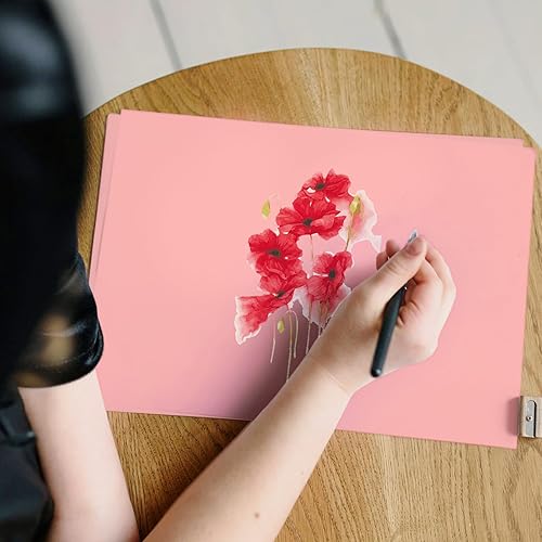 Miniatura 7 de 100 hojas de cartulina rosa de 8.5 x 11 pulgadas, papel de impresora de tarjetas rosa Goefun para artes y manualidades, presentaciones, impresión