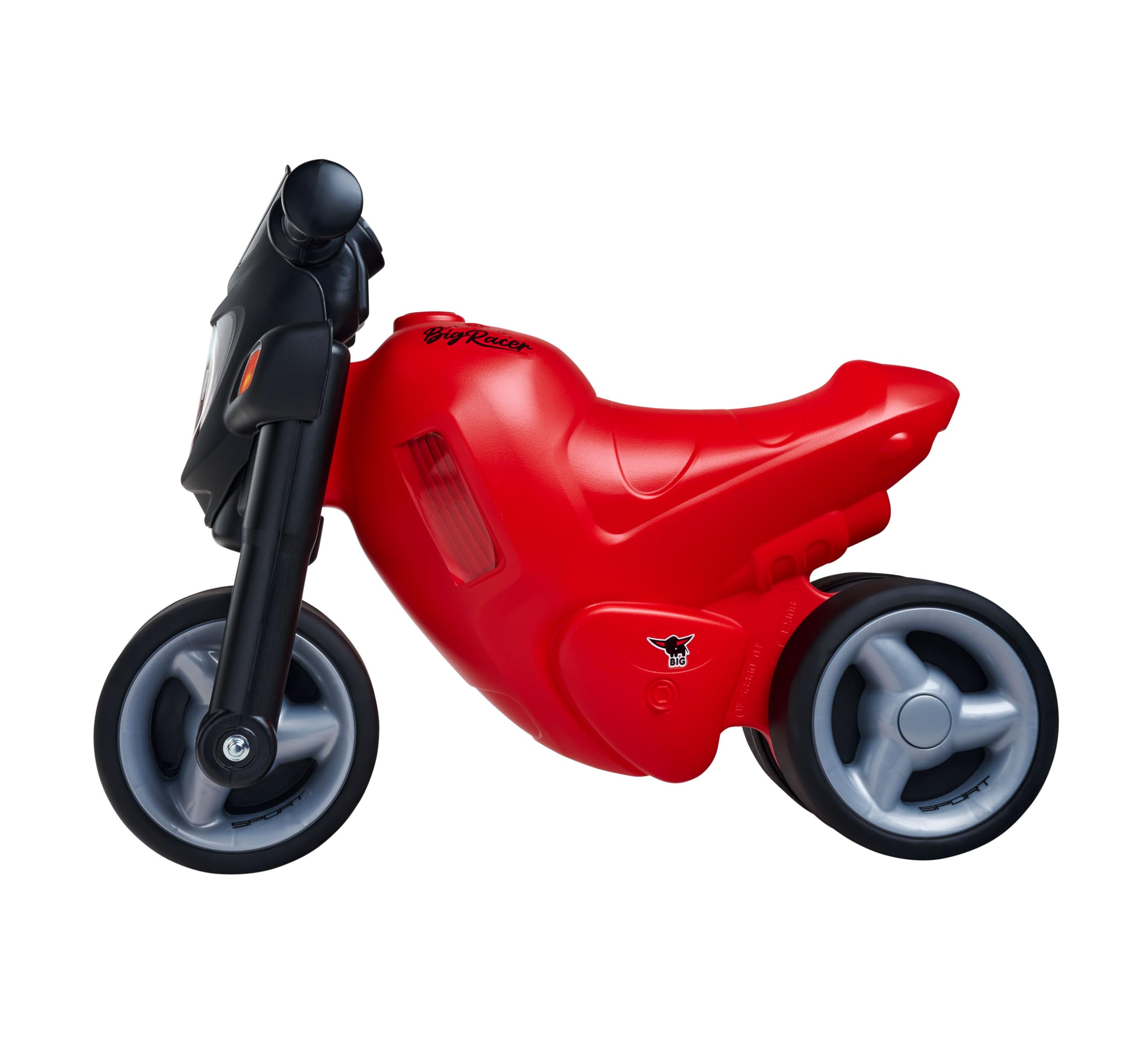 Big Sport Bike Laufrad Rot - Kinder-Laufrad mit Breiten Reifen, robust, hohe Kippsicherheit, tiefergelegter Sitz, bis 25 kg belastbar, für Kinder ab 1,5 Jahr