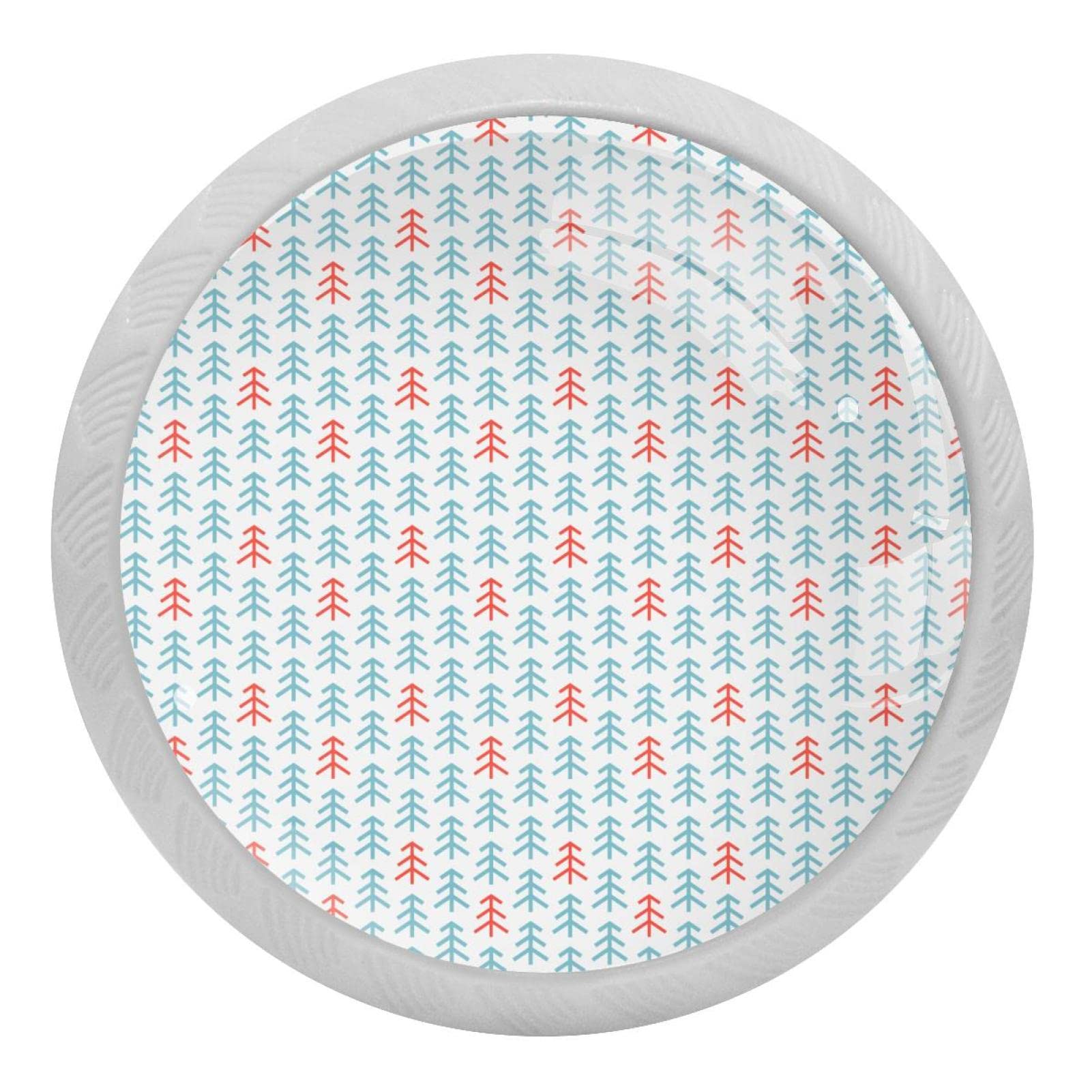 Boutons de tiroir en verre fluorescent blancs pour meuble de cuisine x4