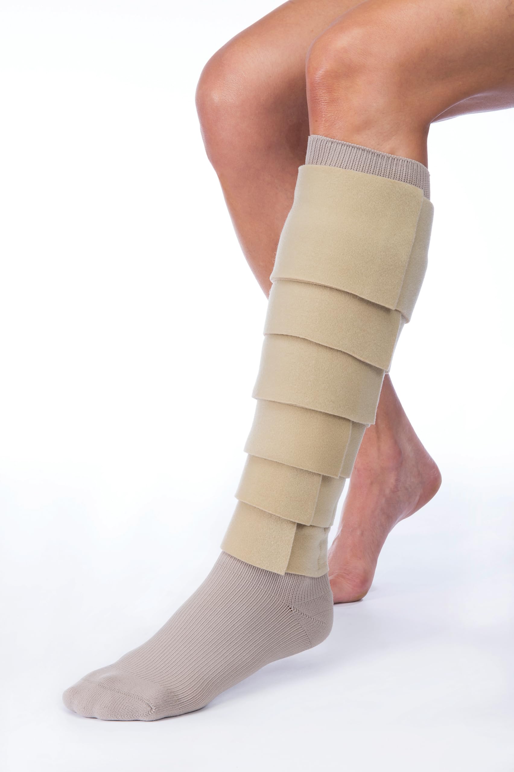 Pierna básica, bronceado con calcetín de compresión, BSN Jobst FarrowMed (regular, pequeño)