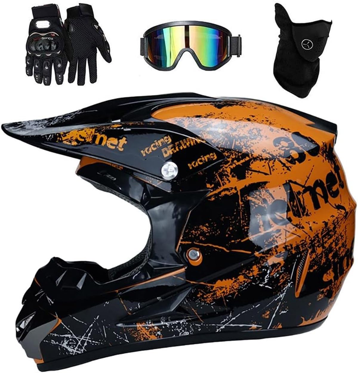 Youth Off Road Street Dirt Bike Helmet, Full Face MTB Motocross Helmet