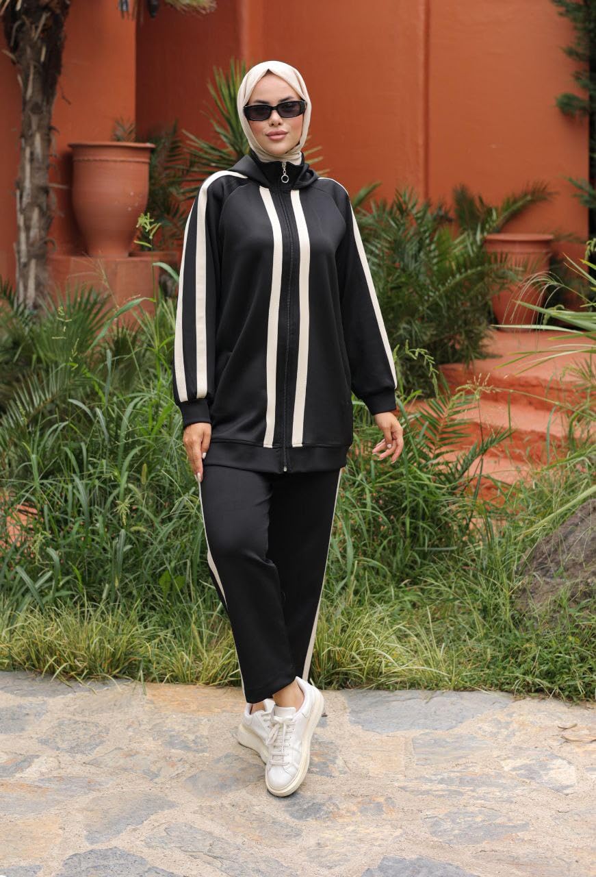 istanbul styles Turkish Hijab Modest Outfit for Muslim Women - 2 Piece Sportswear Set, Stylish Activewear Tracksuit for Casual Comfort