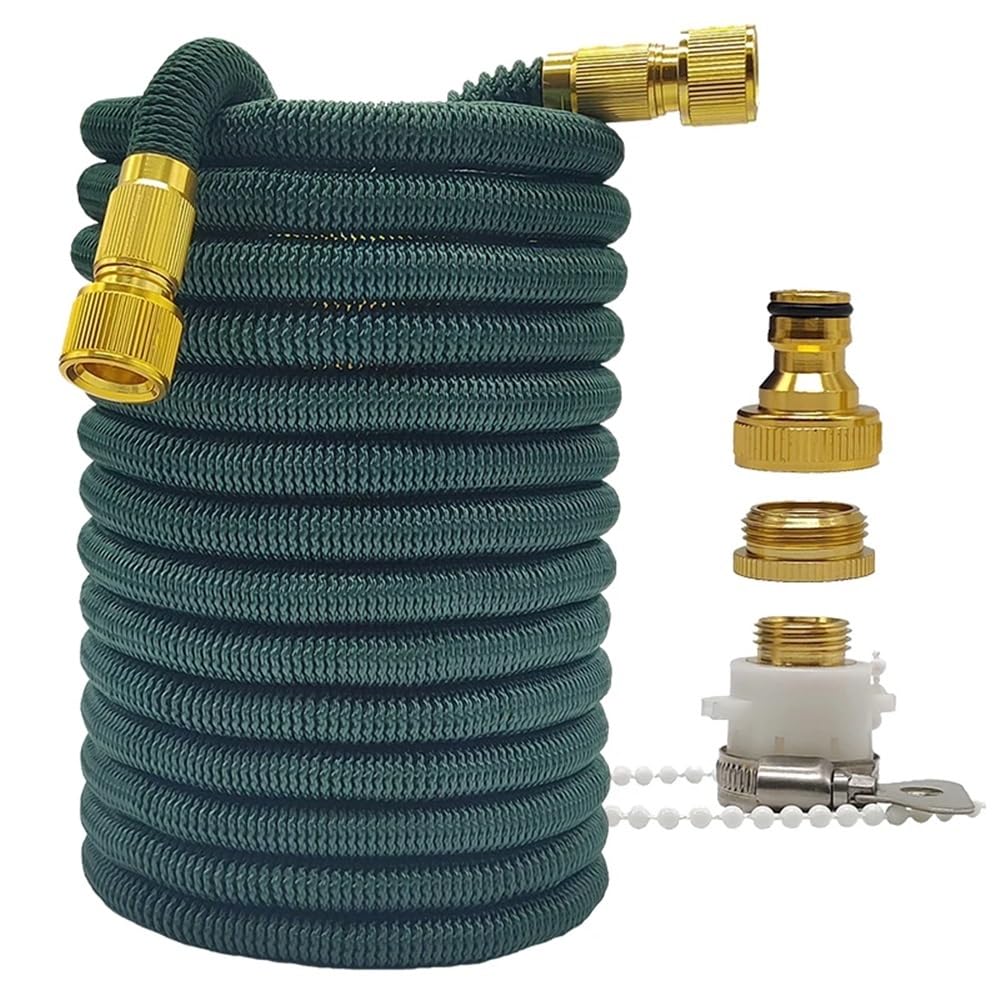 Tubo dell'acqua da giardino espandibile ad alta pressione Doppio connettore in metallo Tubi dell'acqua magici da 25-100FT adatti for l'irrigazione dell'azienda agricola del giardino dell'autolavaggio(