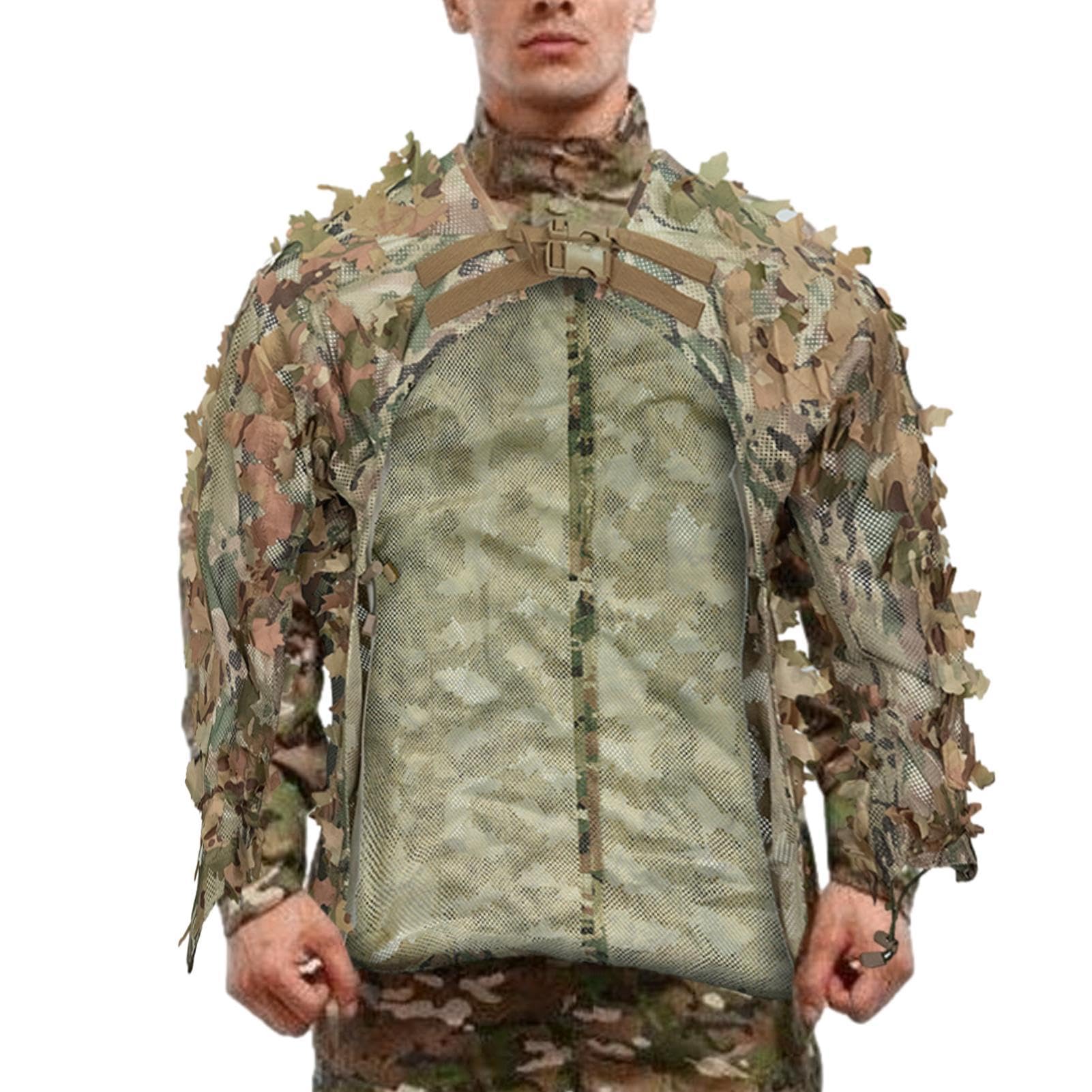 Ghillie Suit - Tuta da Cacciatore Traspirante, Abbigliamento da Caccia Mimetico | Abbigliamento da Caccia Mimetico per Attrezzatura da Paintball, Abbigliamento Mimetico da Caccia nei boschi per fot