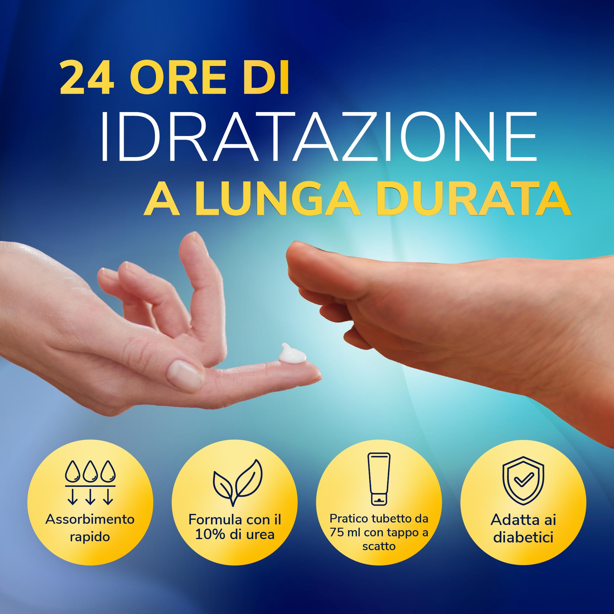 Dr. Scholl's Crema Hydration Boost, Crema Piedi Arricchita con Urea, Glicerina e Skin Conditioning Complex per Idratare la Pelle Secca Idratazione Profonda per Piedi più Morbidi e Lisci, 75ml