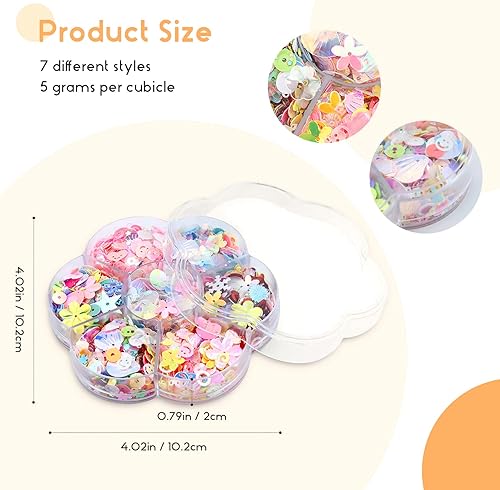 Miniatura 2 de 1 caja de lentejuelas y lentejuelas para manualidades, lentejuelas multicolor para niños, suministros de lentejuelas para hacer joyas, ropa hecha a