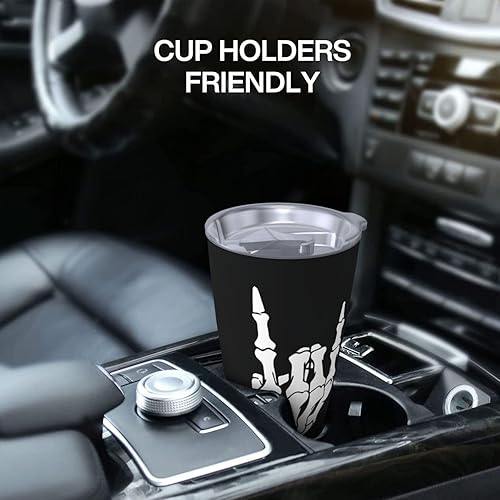 Miniatura 5 de NVJUI JUFOPL Vaso de mano de esqueleto con tapa, regalos divertidos para hombres y mujeres, regalos de cumpleaños para papá y mamá, taza de café de