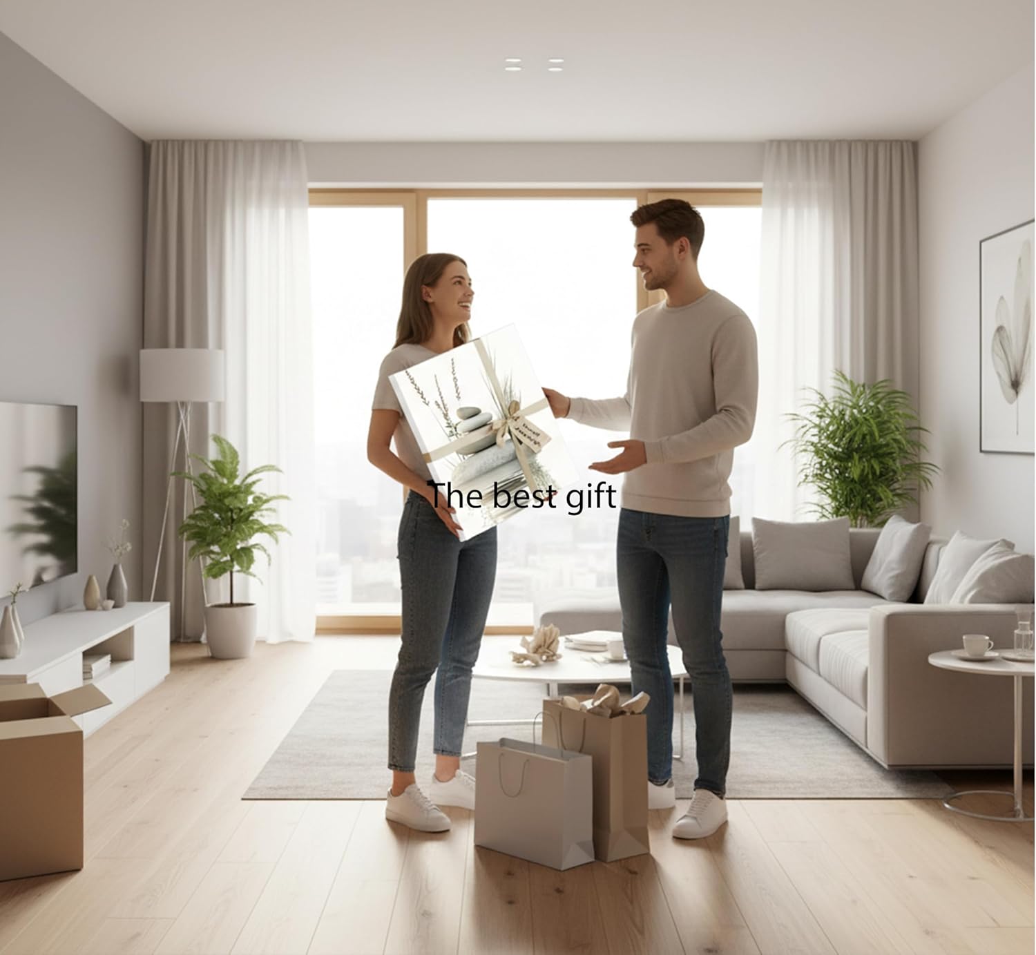 KBIERQN Zen Stone Canvas Wall Art Stacked Stones in Water Poster Print Tranquil Wild Grass Painting Picture for Spa Yoga Meditation Room Bathroom Wall Decor 16x24in Framed Ready to Hang