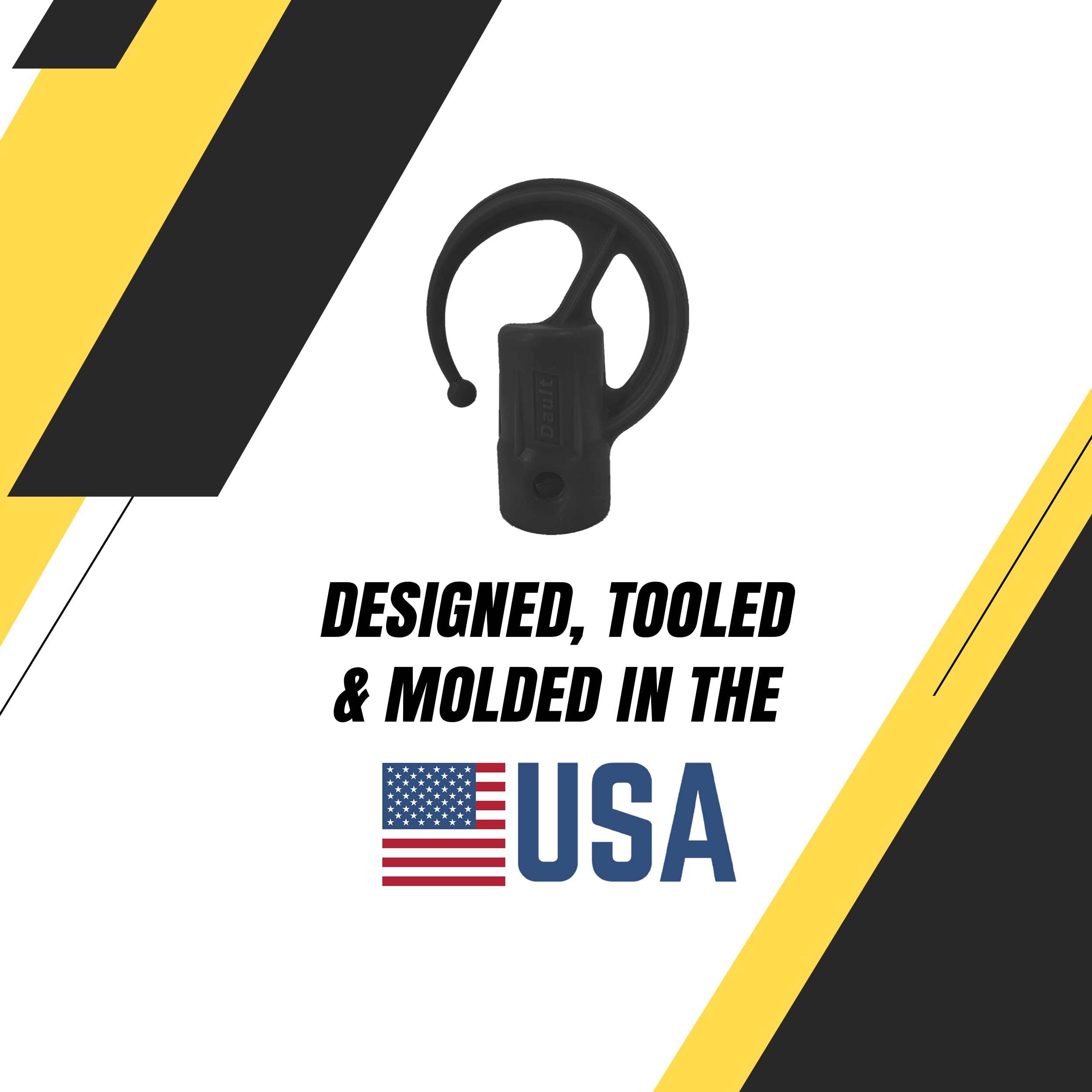 DAULT Ganchos de almacenamiento de garaje resistentes fabricados en Estados Unidos para accesorios Dewalt | Perchas para herramientas | Ganchos de montaje en pared | Juego de 3 | Fabricado en Estados