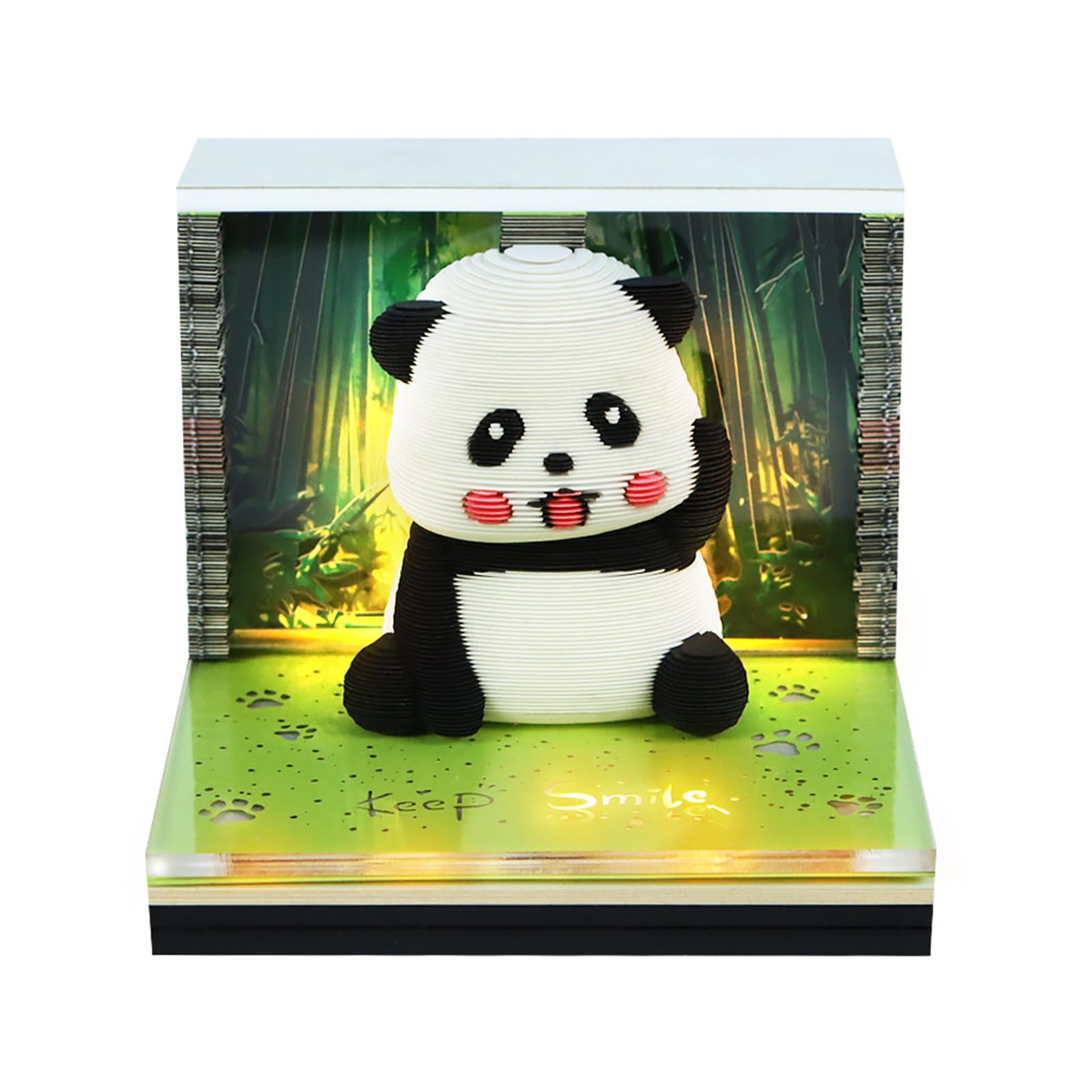 Artistic Tear Away Schreibtisch-Notizblöcke mit LED-Beleuchtung und dekorativer Panda-Skulptur für 2025 Touch-Change LED-dekoratives Notizbuch
