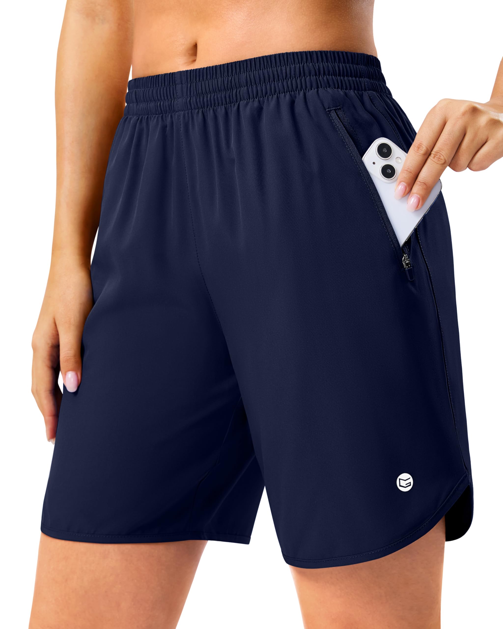 G Gradual 5"/7" Athletic Running Shorts for Women 2 Zipper Pockets Lightweight Workout Gym Summer Dolphin Shorts with Liner — view 10