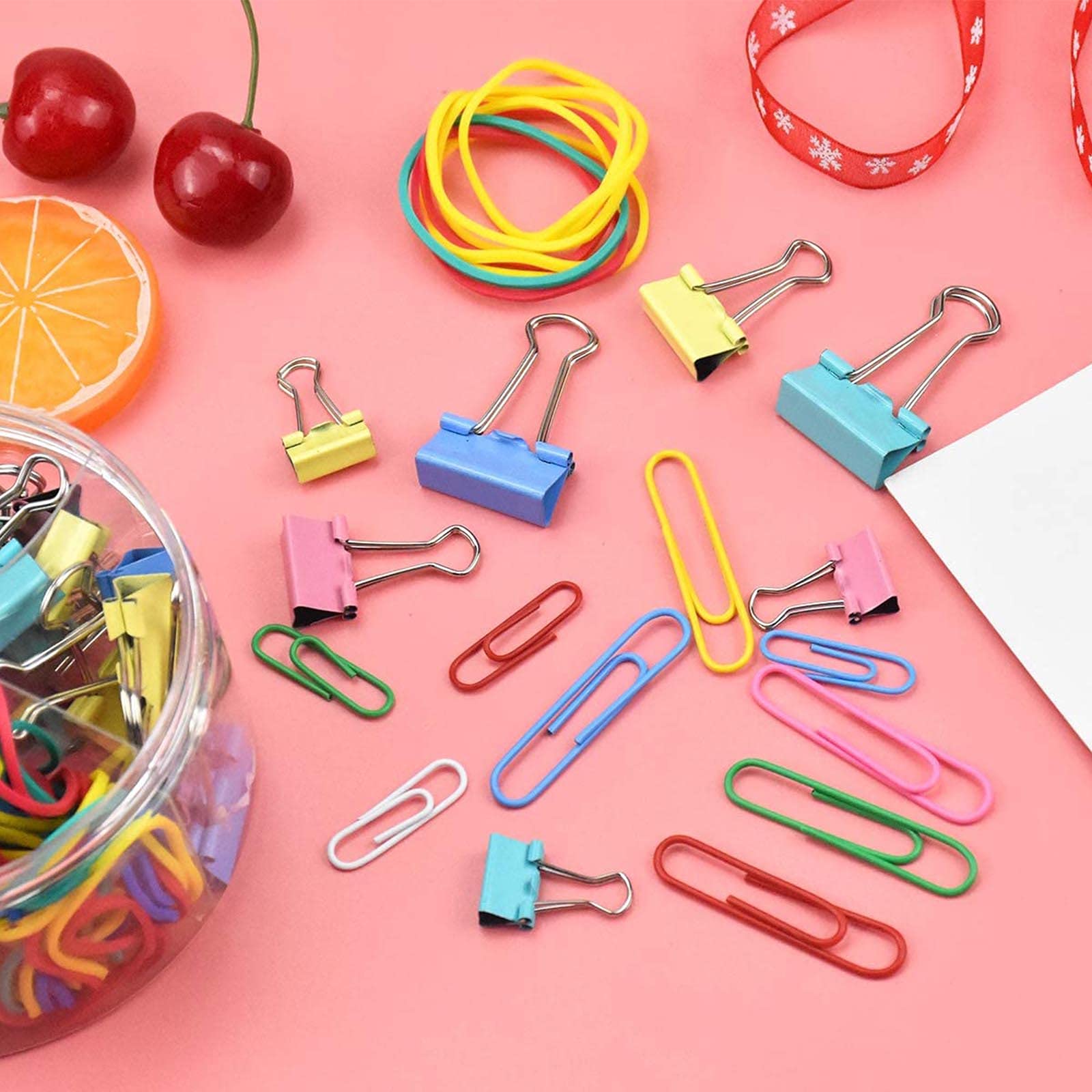 Clip Fermacarte Multiuso - 8 Pezzi 41mm, Metalliche, Colorate, Per Ufficio, Scuola, Organizzazione Carta - Foto 4