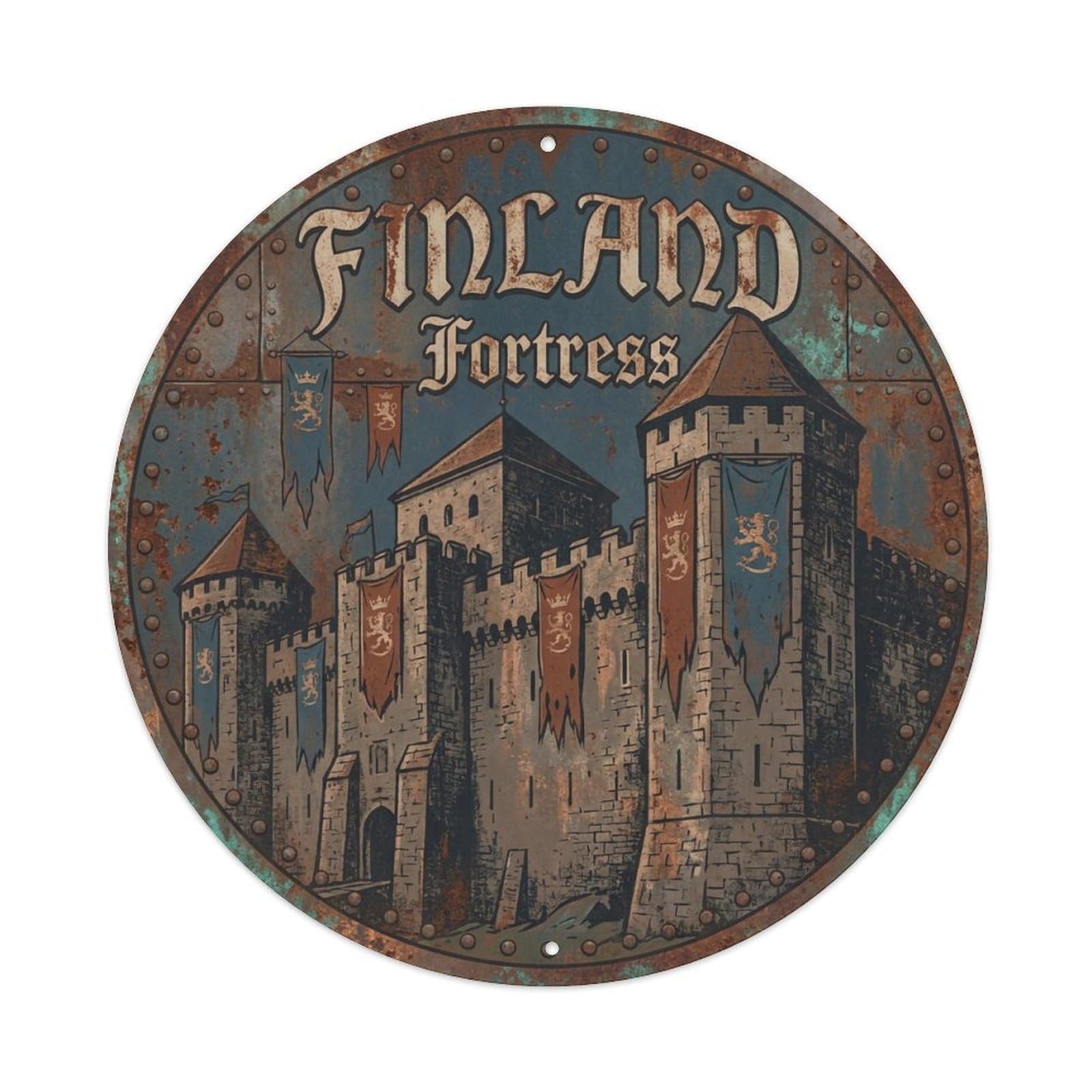 Vintage Travel Finland Notable Vintage Metal Tin Sign Plaque