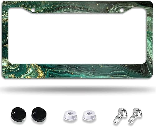 Miniatura 8 de Marco de matrícula de policía de línea azul fina, marcos de aluminio de metal para placa de automóvil, 2 agujeros con tapas de rosca para hombres y