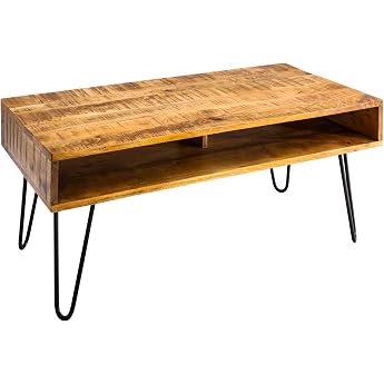 Scorpion Coffee Table 100 cm Natural Black Mango Wood Side Table