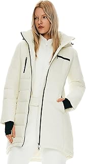 Orolay Women's Winter Down Jacket Long Quilted Puffer Coat Warm Hooded Slim Fit Outerwear Global Recycled Standard Global Recycled Standard Global Recycled Standard