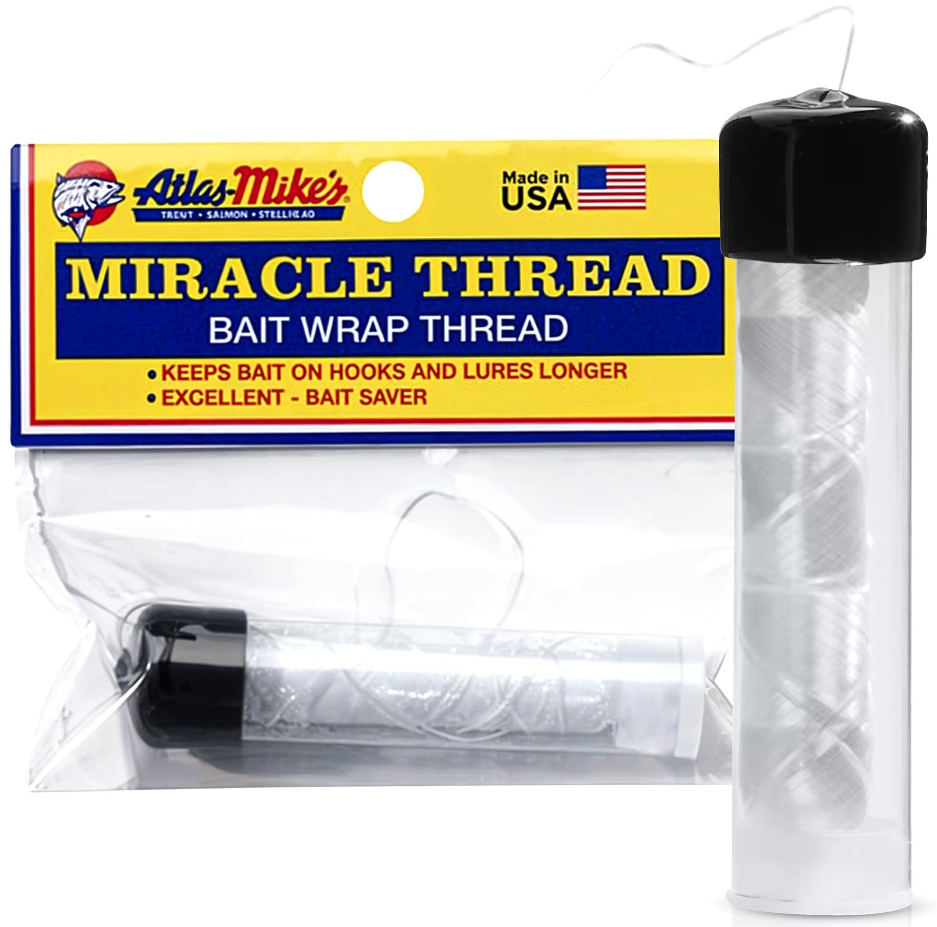 Atlas Mike's - Miracle Thread, Bait Wrap Dispenser, 100ft No-Knot