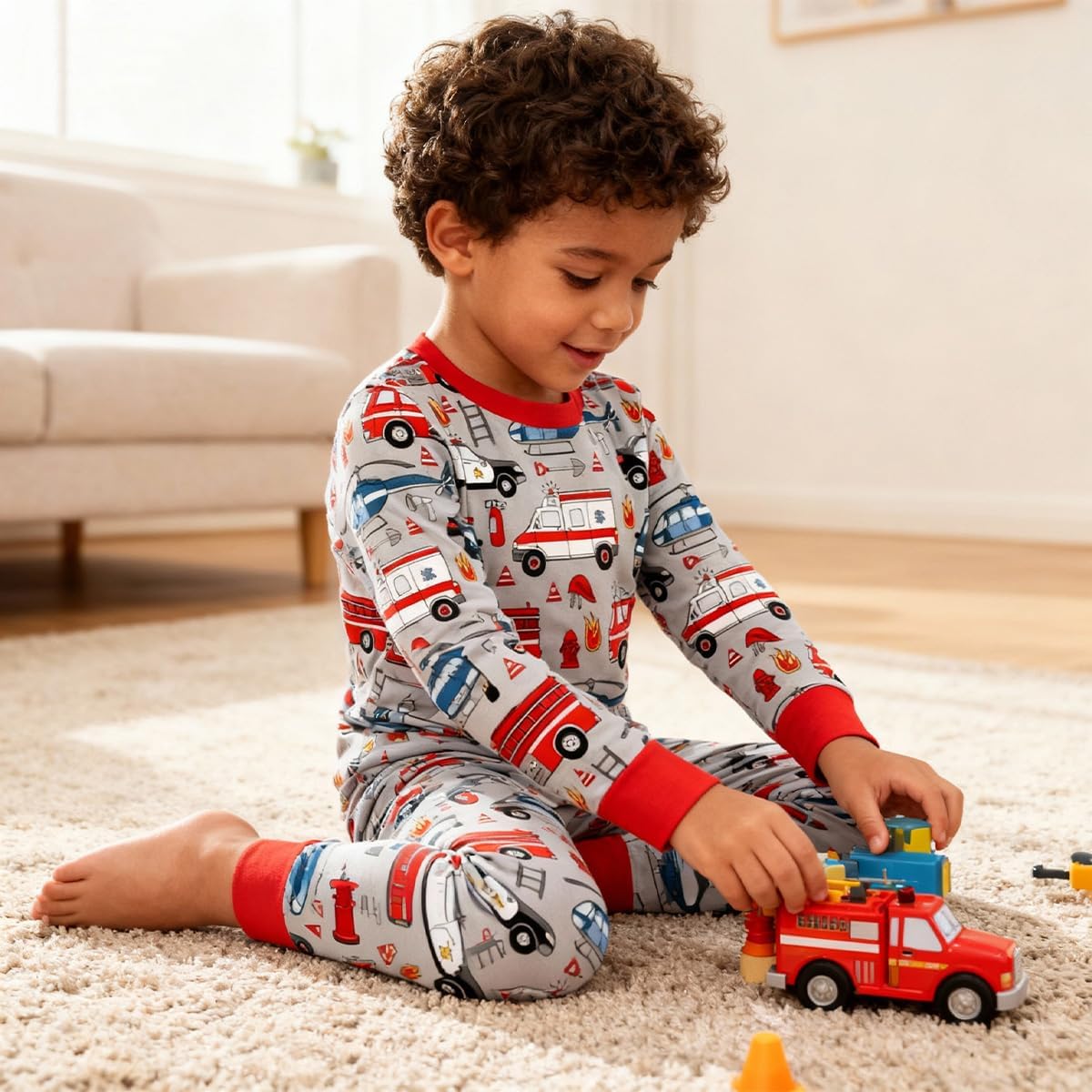 Weiwei Unisex Pajamas Set for Toddler Boys Girls, Long-Sleeve Sleepwear for Kids, Baby Pjs 2pcs(ZXWCT-JHC-12-18M)