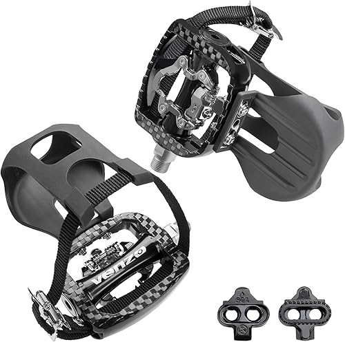 Miniatura 8 de VENZO Bike Toe Clips Cages & Cleats - Compatible with Shimano SPD Pedals - Fixed or Adjustable Bicycle Toe Clips & Cleats for Fitness Indoor