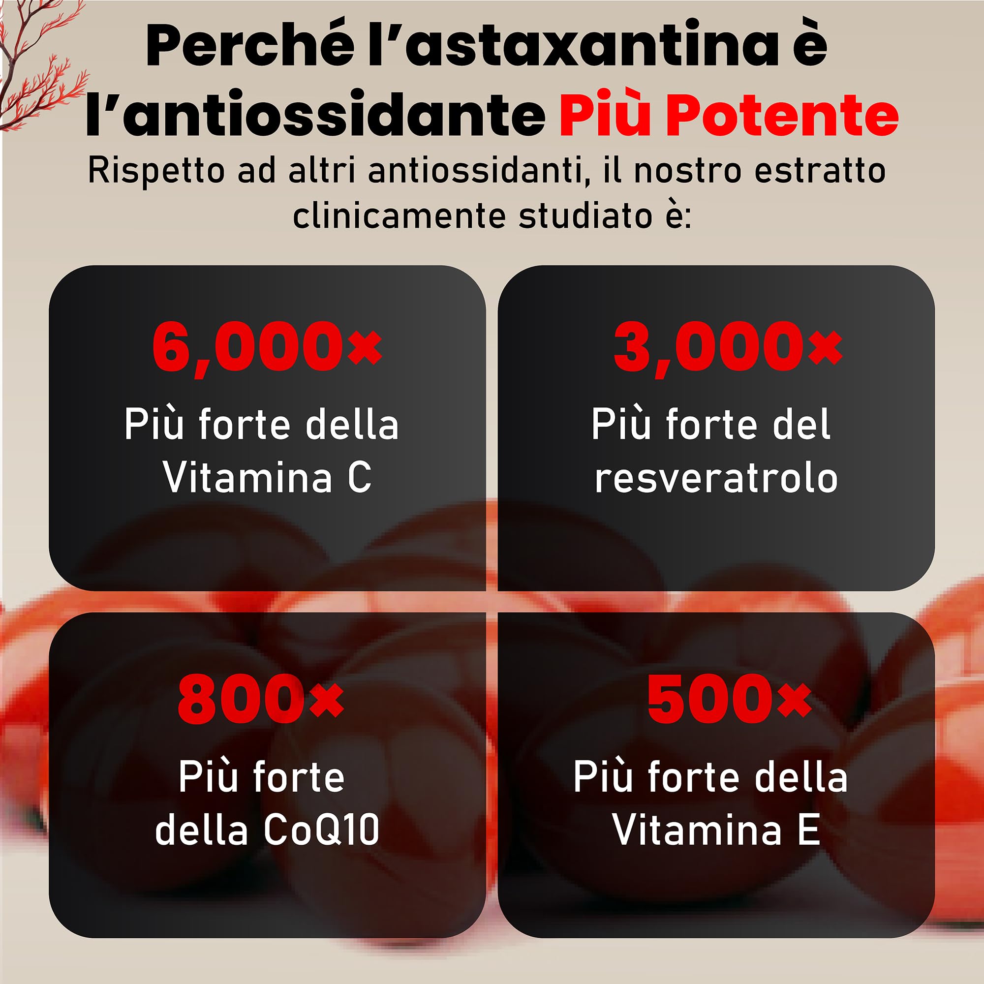 Super Astaxantina Biologica – Equivalente a 16mg di Polvere | Pelle, Vista, Energia | Assorbimento 4X con Olio d’Oliva Italiano Bio | Vegan-Certificati Bio UE/USDA