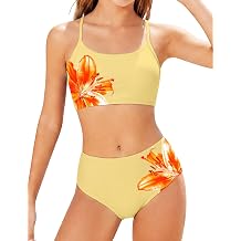 MIGU Girls Swimsuit Slim Fit Bathing Suits for Girls Floral Pattern Girls Swimwear 2-Piece Set Teen Girl Swimsuit