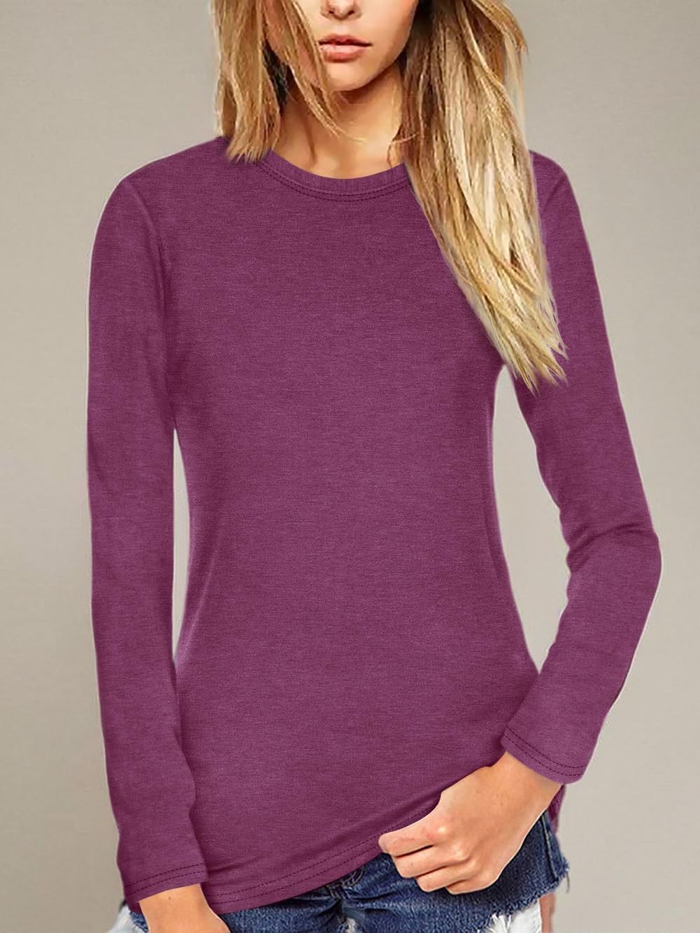 Beluring Women Shirt Short Sleeve Crew Neck Summer Soft Long TshirtsTee Tops Blouse - Image 5