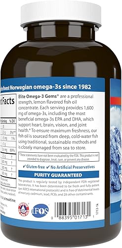 Miniatura 3 de Carlson Elite Omega 3 Gems 1600 mg sabor limón 240 cápsulas blandas