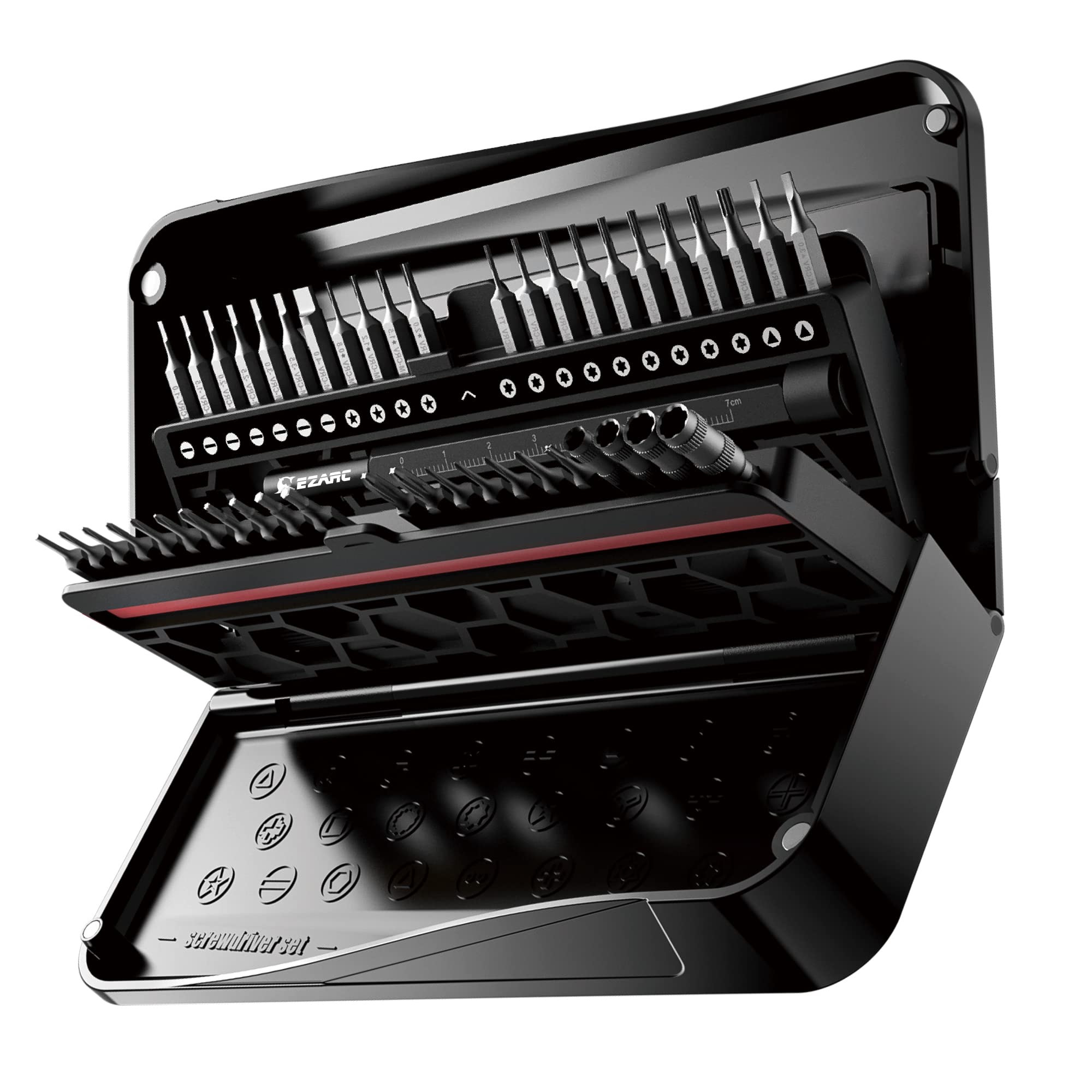 EZARCPrecision Screwdriver Set, 47 in 1 Small Screwdriver Magnetic Screwdriver Electronics Repair Tool Kit, Fold Out Design with Extension Shaft for Laptop, MacBook, iPhone, Tablet, Watch, DIY