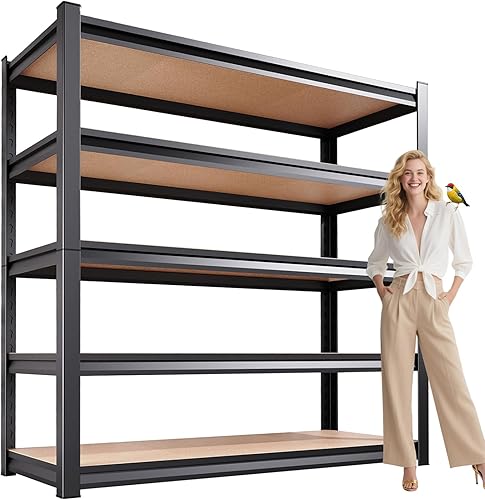 Miniatura 1 de Estantería de garaje de 72 pulgadas de alto x 46 pulgadas de ancho, estantes de garaje ajustables, estantes de almacenamiento de 2500 libras,