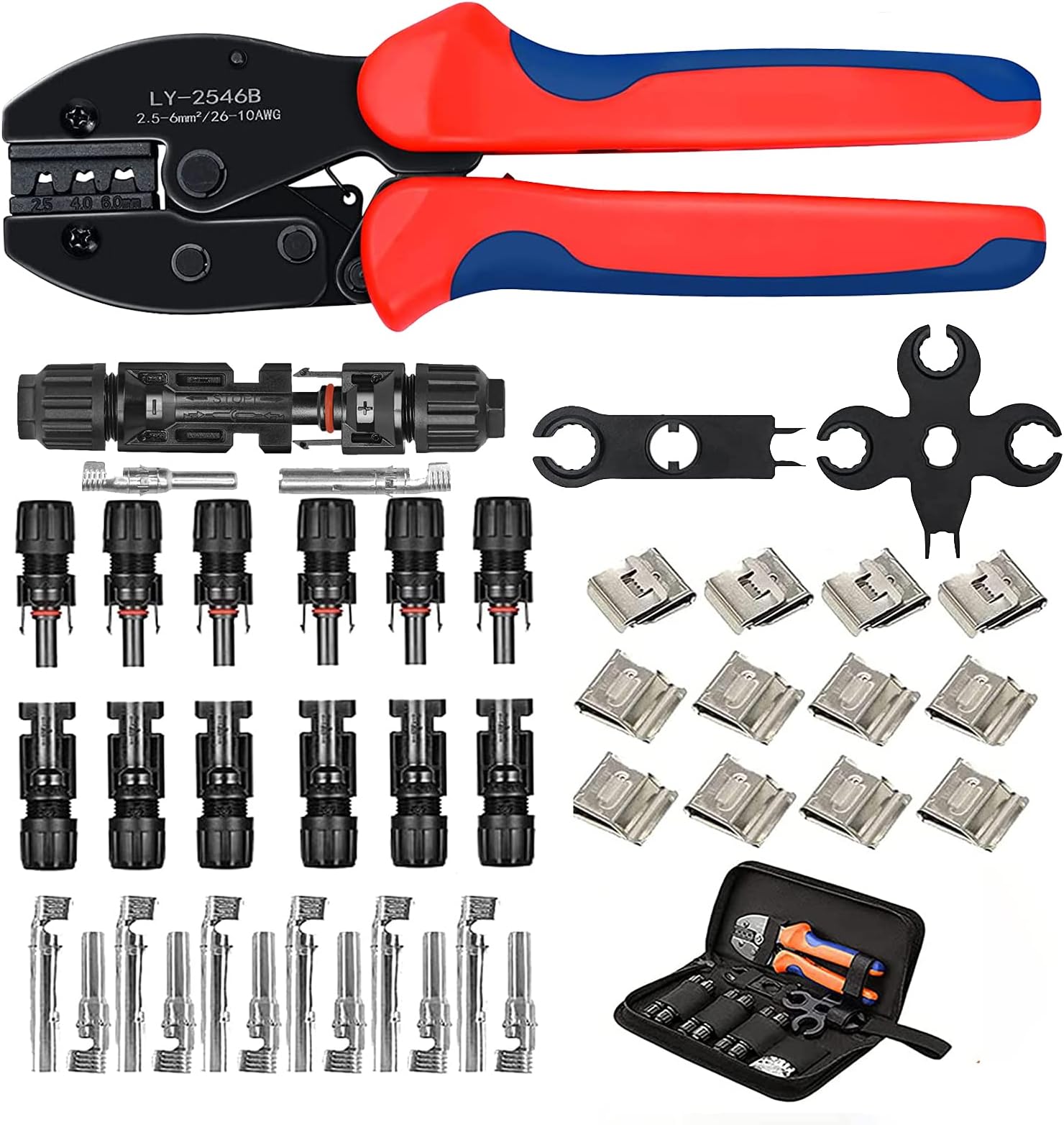 Proster Pince Panneau Solaire Kit de Sertissage Solaire pour Câbles PV