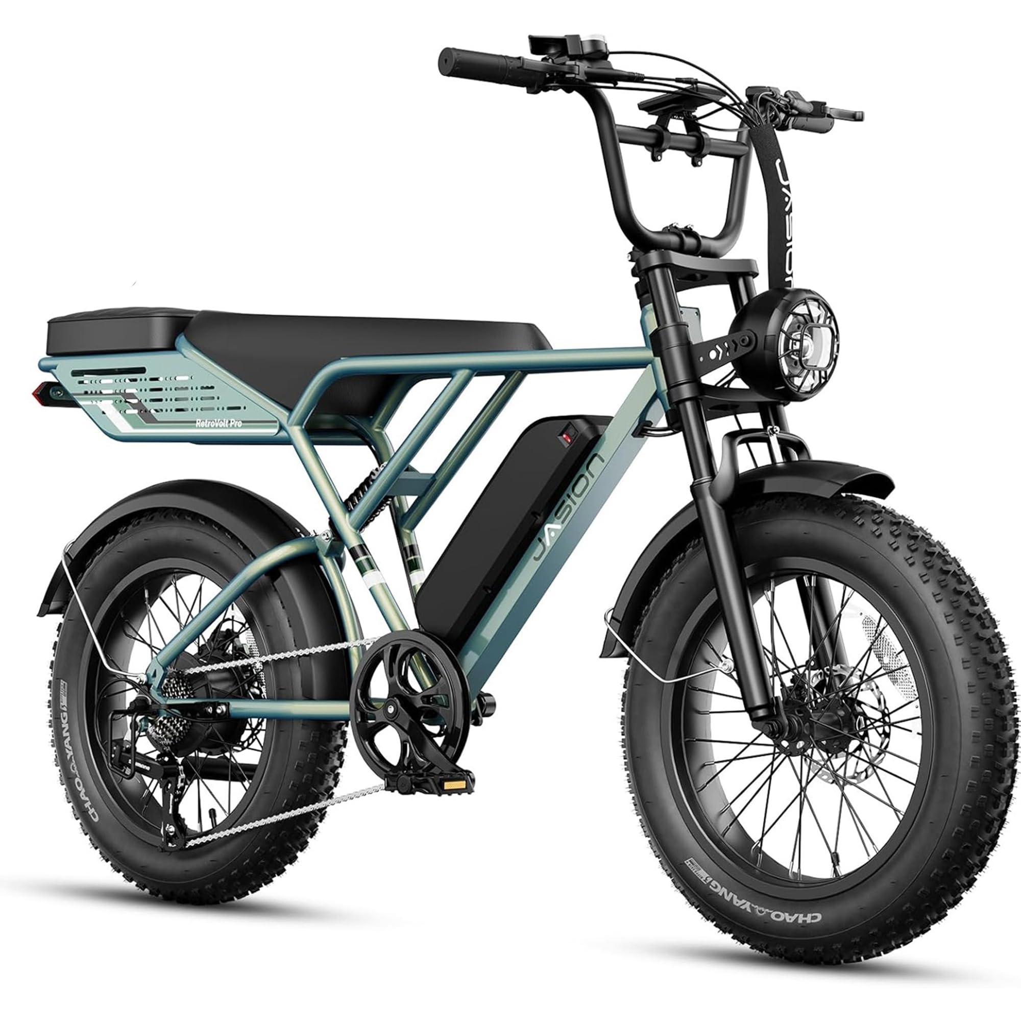 Jasion RetroVolt-Pro Electric Bike for Adults, [3000W Peak Motor & 38 MPH & 90-Miles], 1040WH Removable Battery, Hydraulic Brakes EBike, 20'' X 4'' Fat Tire Electric Dirt Bike