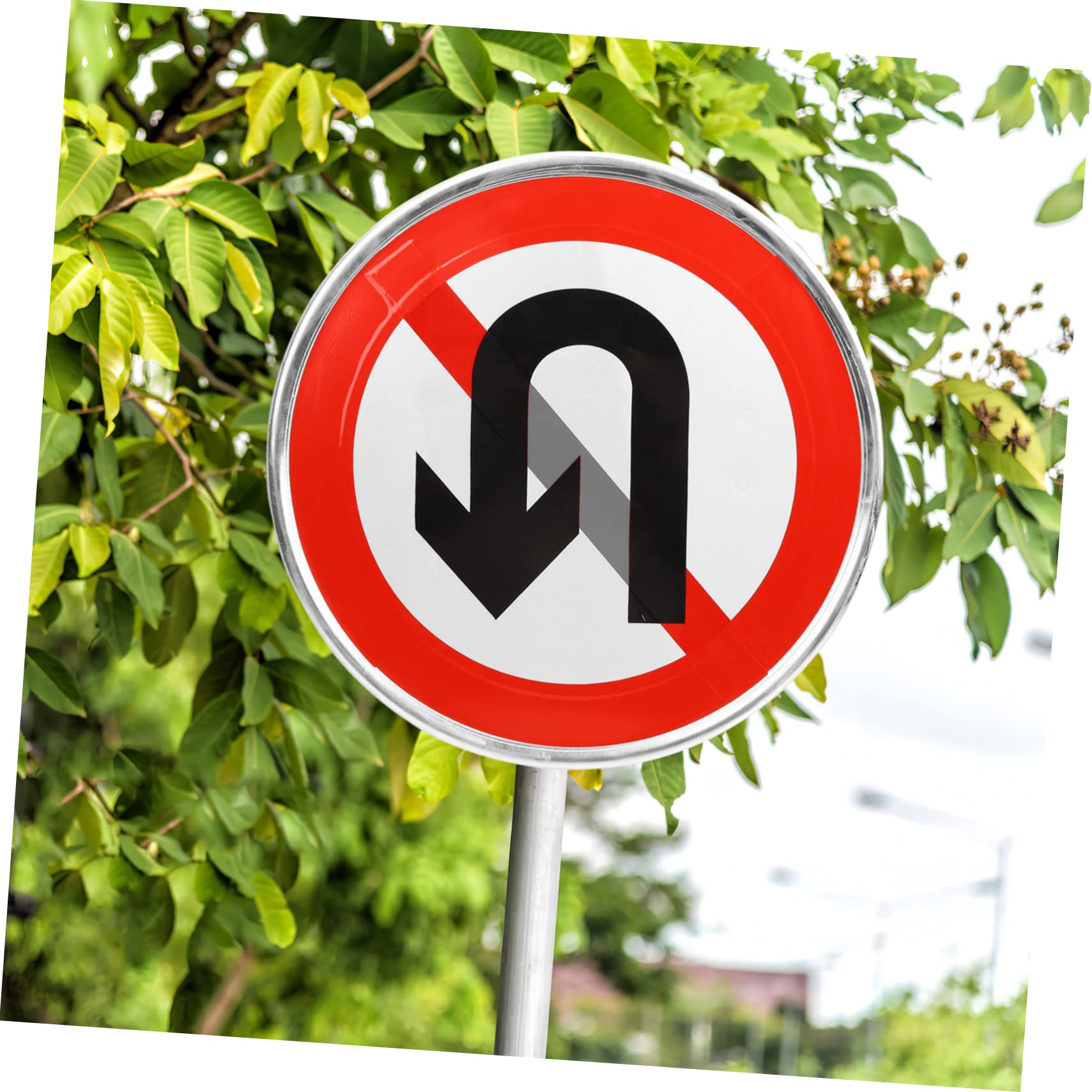 MAGICLULU Panneau de Signalisation D’interdiction Demi-tour pour Allée, Métal Réfléchissant, Résistant aux Intempéries, Facile à Installer