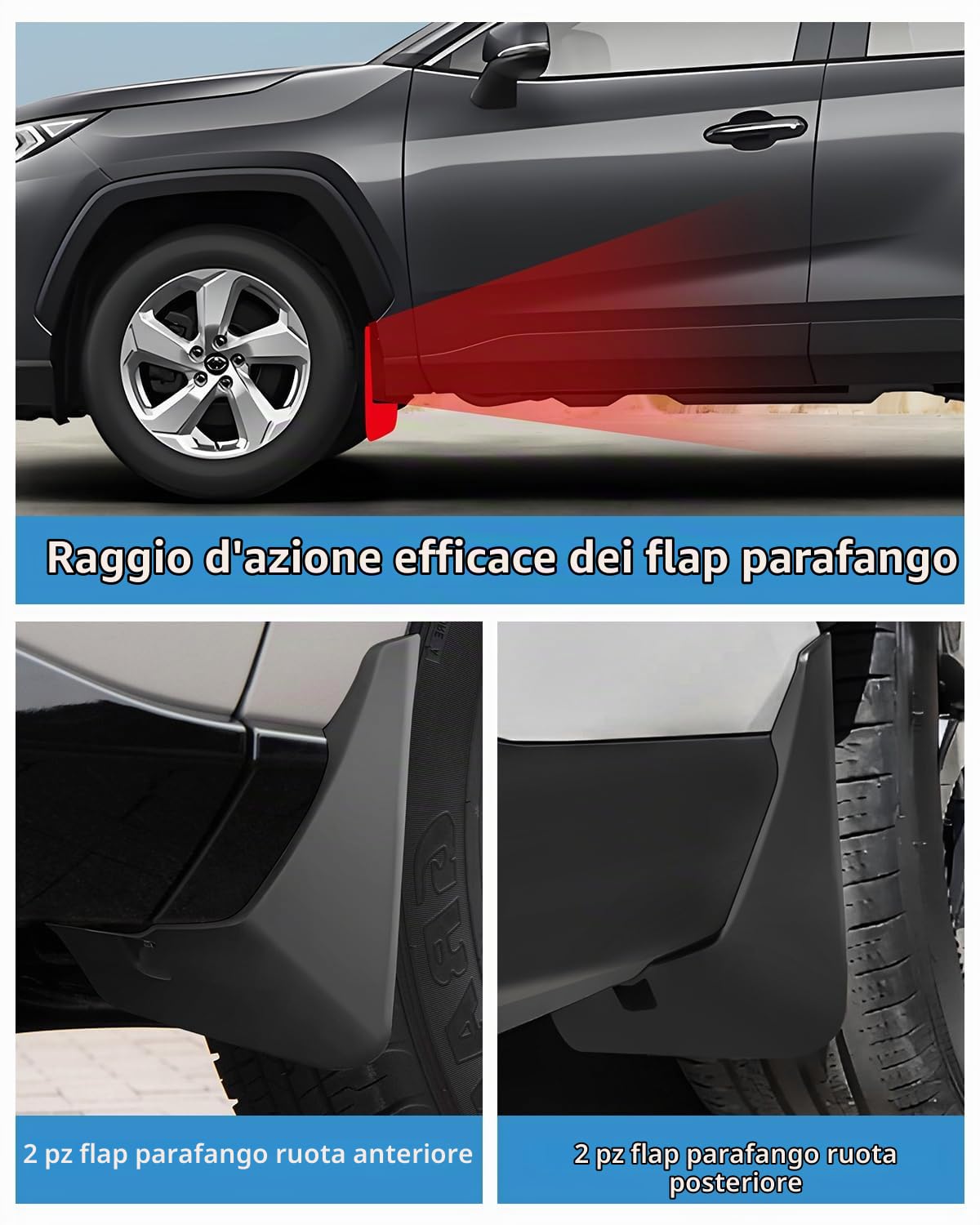 (4 Pezzi) Paraspruzzi per Toyota RAV4 2019-2025