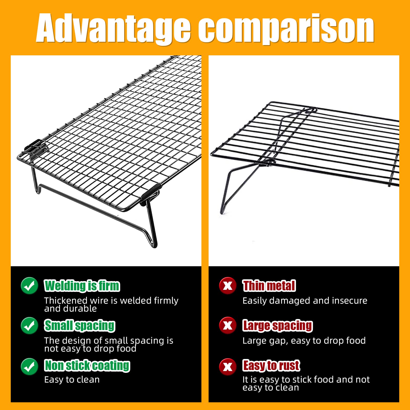 Upgraded Stackable Cooling Rack for Baking,3 Tier Jerky Rack Cooling