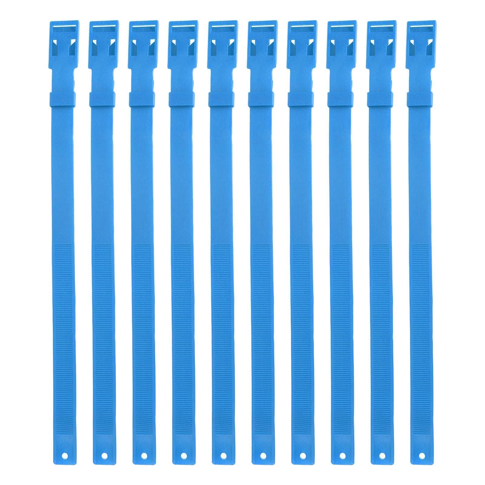 Paquete de 10 Collares Ajustables de PU para Oveja y Cabra, Collar Antipérdida de Bronce Fuerte para Animales de Granja Pequeños, Azul