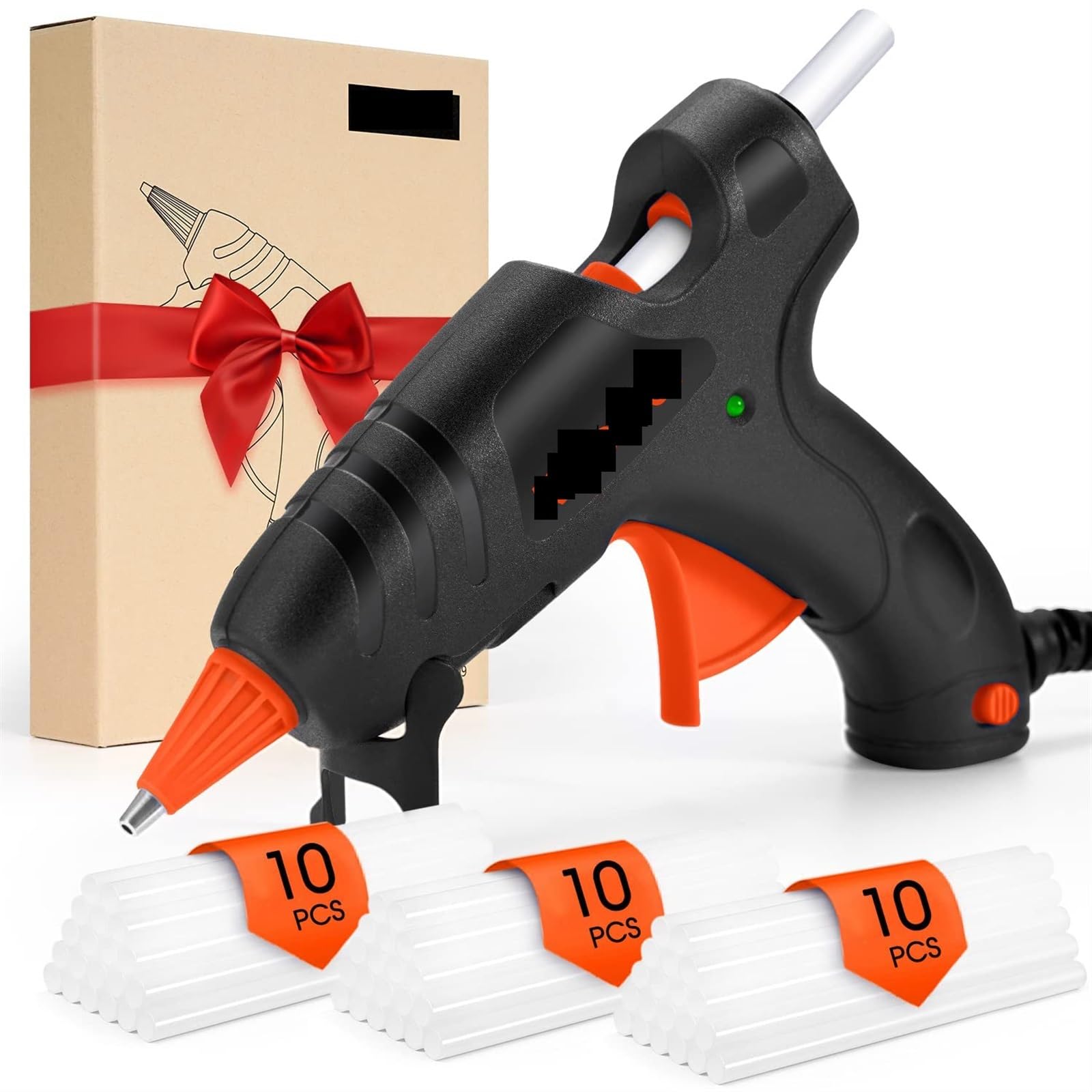 THE WHITE SHOP Fireproof Small Hot Glue Gun Kit With 30 Glue Sticks,Mini Hot Glue Gun 7 ×120 Mm Transparent Glue Sticks For DIY Arts,Crafts And Quick Repairs 20W