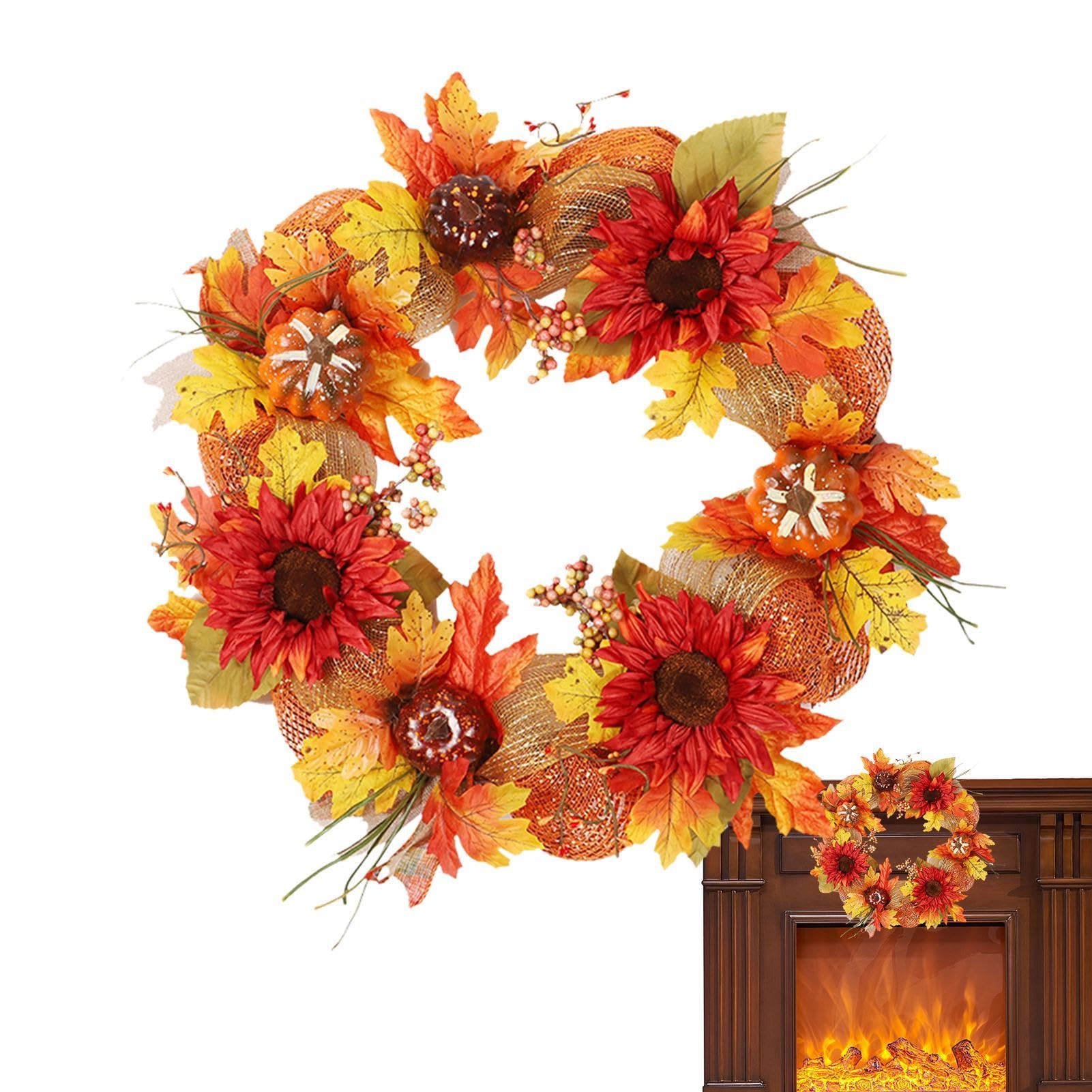 Couronne de citrouille artificielle pour sublimer votre mur extérieur