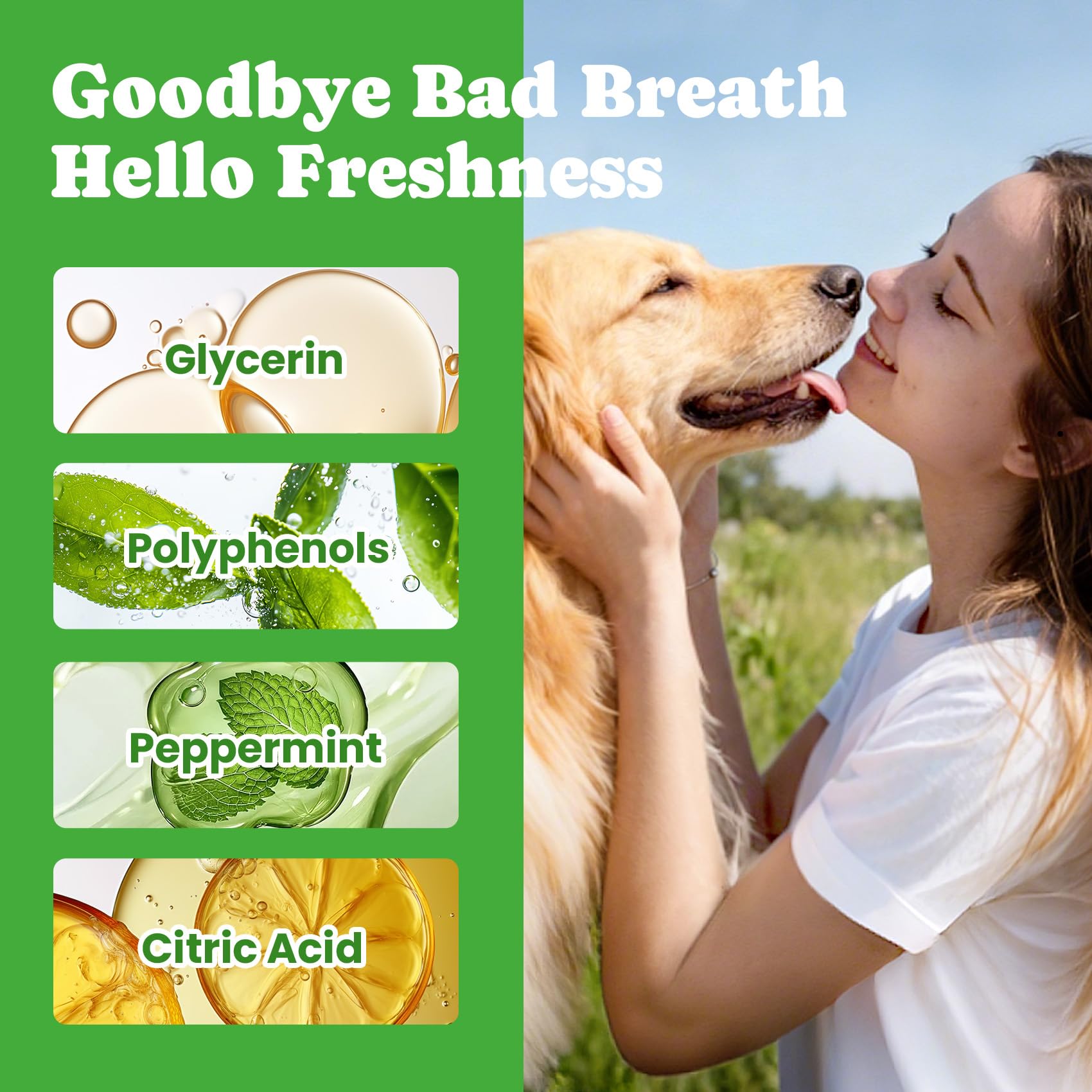Dog Breath Freshener – Enzymatic Dog Dental Water Additive for Teeth Claning – Freshens Breath & Reduces Tartar – Easy Mouthwash Cleaner for Teeth & Gums – No Brushing Needed, Uncented, 16oz - image 3