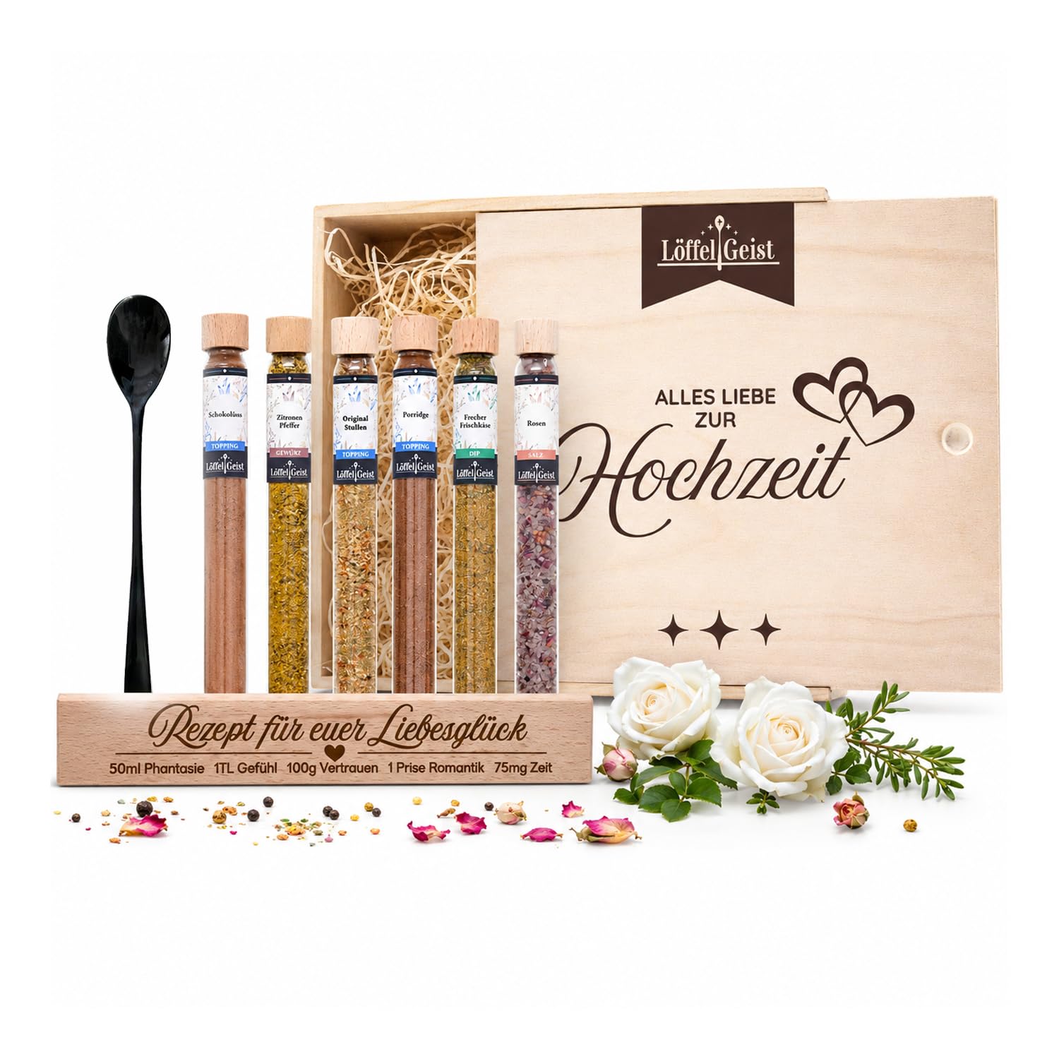 Löffelgeist® Gewürz-Geschenkbox Alles Liebe zur Hochzeit
