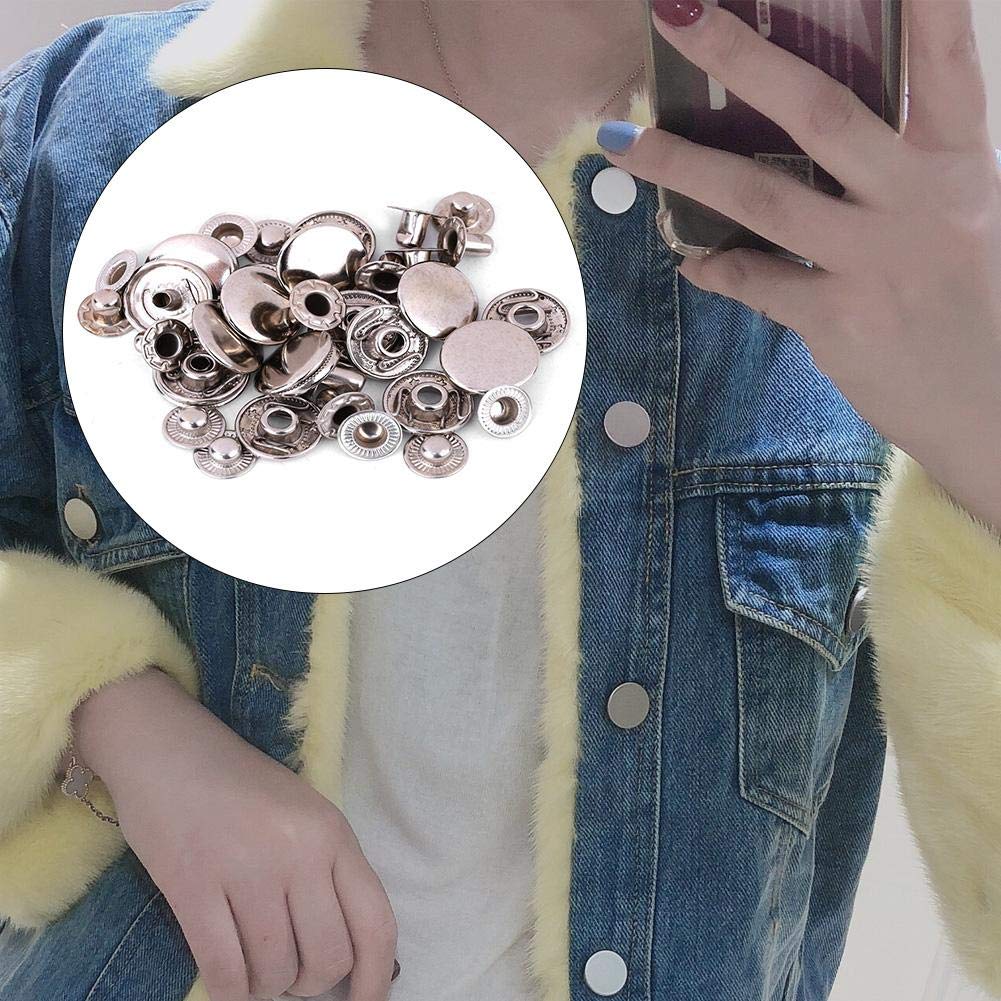 Lot De 50 Boutons Pression En Métal Taille 201 # 17 Mm Outil De Réglage Matériau Bouton Pression Avec Outil De Réglage Pour Vêtements, Sacs, Portefeuilles, Paquets