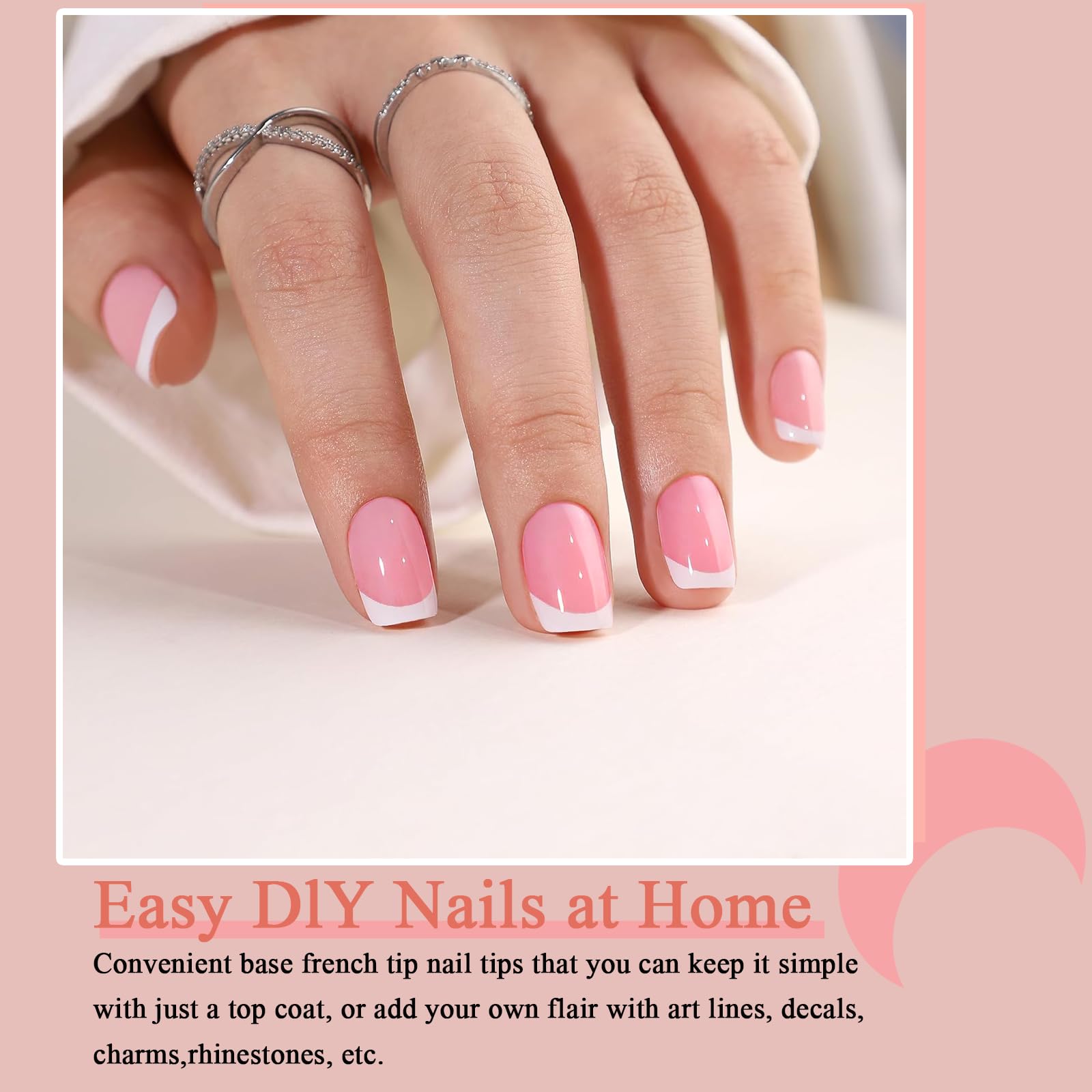 French False Nails, 240Pcs Square Press On Nails Short, 15 Size Acrylic Full Cover Artificial Fake Nails - Image 3