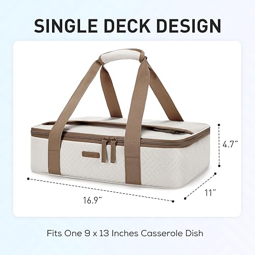 Miniatura 2 de TOURIT Cazuela aislada de dos pisos para alimentos calientes o fríos, transportador térmico expandible de alimentos para comidas de picnic, fiestas