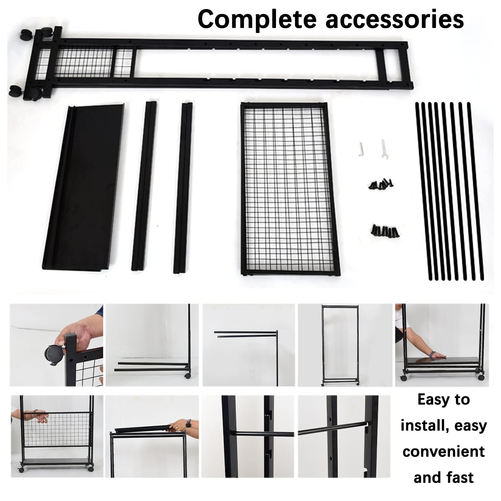 Expositor de Bufandas de 18 Niveles, Soporte de Suelo para Cintas, Organizador de Manualidades/Flores, estantes para Bufandas, Toallas y chales, Barra transvers,Black-100x33x150cm