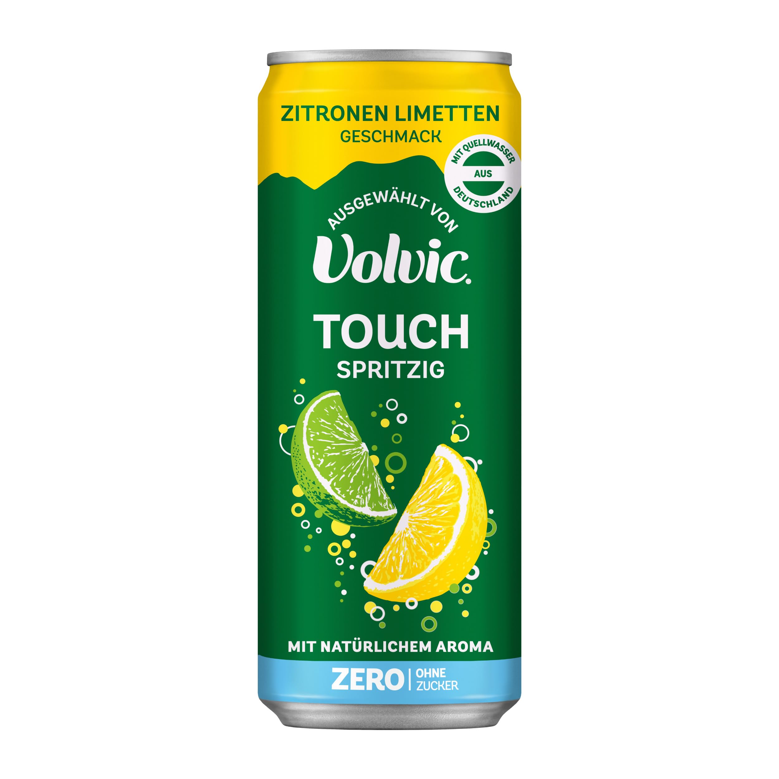 Volvic Touch Spritzig Zero ausgewählt von Volvic Zitronen Limetten Geschmack – Ohne Kalorien – 12 x 0,33 l