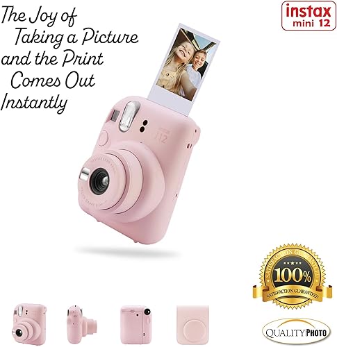 Miniatura 10 de Fujifilm Cámara instantánea Instax Mini 12 con funda, calcomanías decorativas, marcos, álbum de fotos y más kit de accesorios (morado lila)